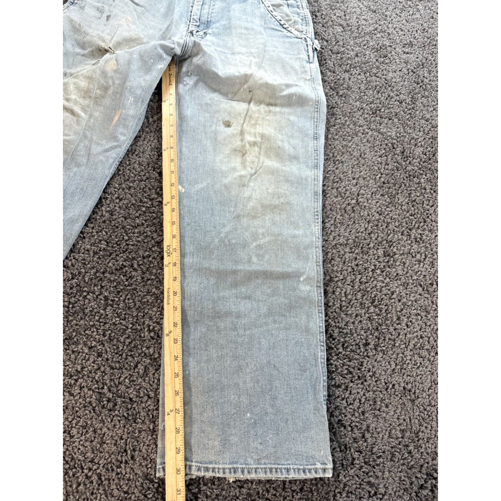 Old Navy VINTAGE Old Navy Jeans Carpenter Distressed 34x30 Mens 90s Grunge Wide-Leg Blue Baggy, 34x30, Mens Size US 34 / EU 50 - 2 Thumbnail