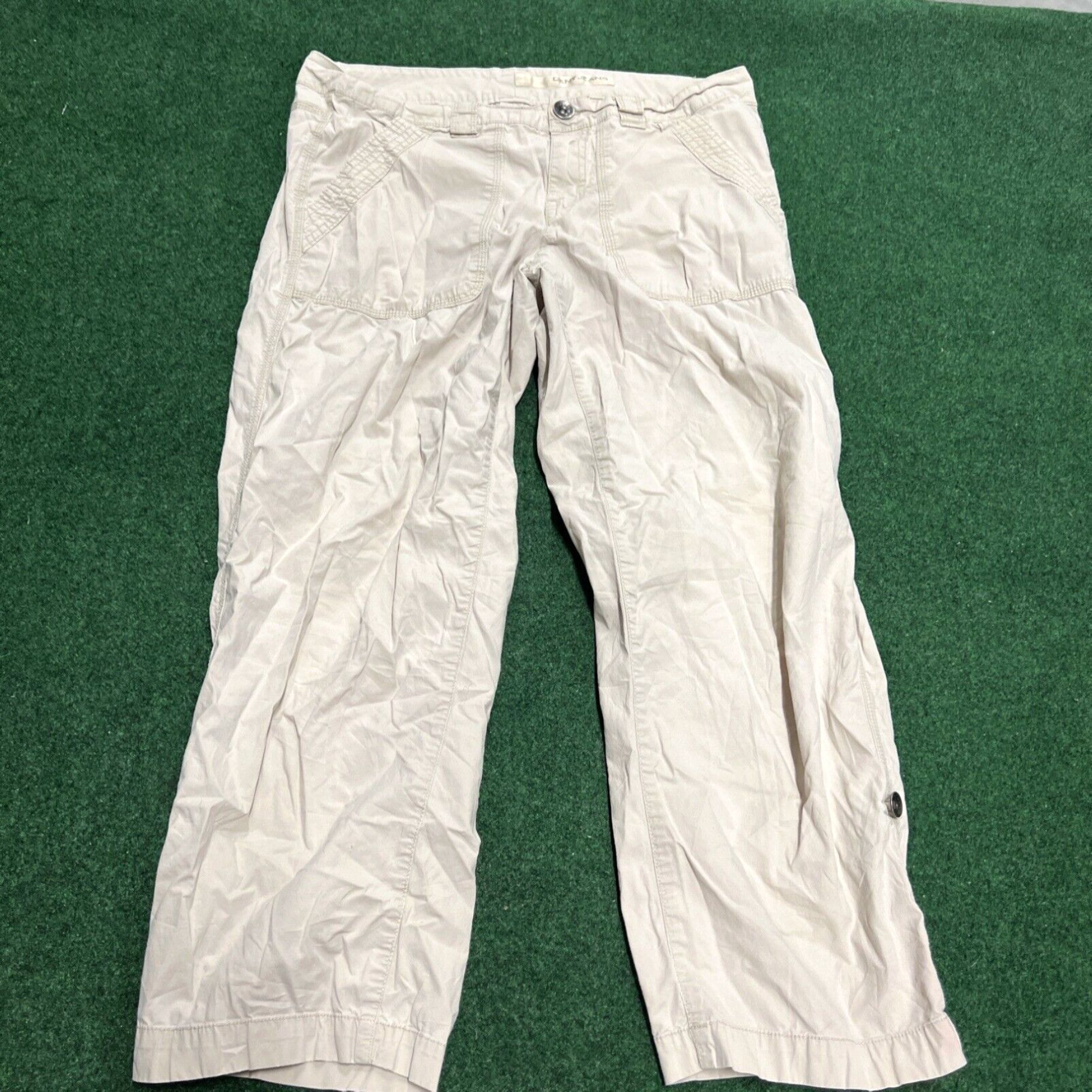 DKNY DKNY Active Cropped Wide Baggy Cargo Pants Women’s Size 10 Y2k Beige Size 32" / US 10 / IT 46 - 1 Thumbnail