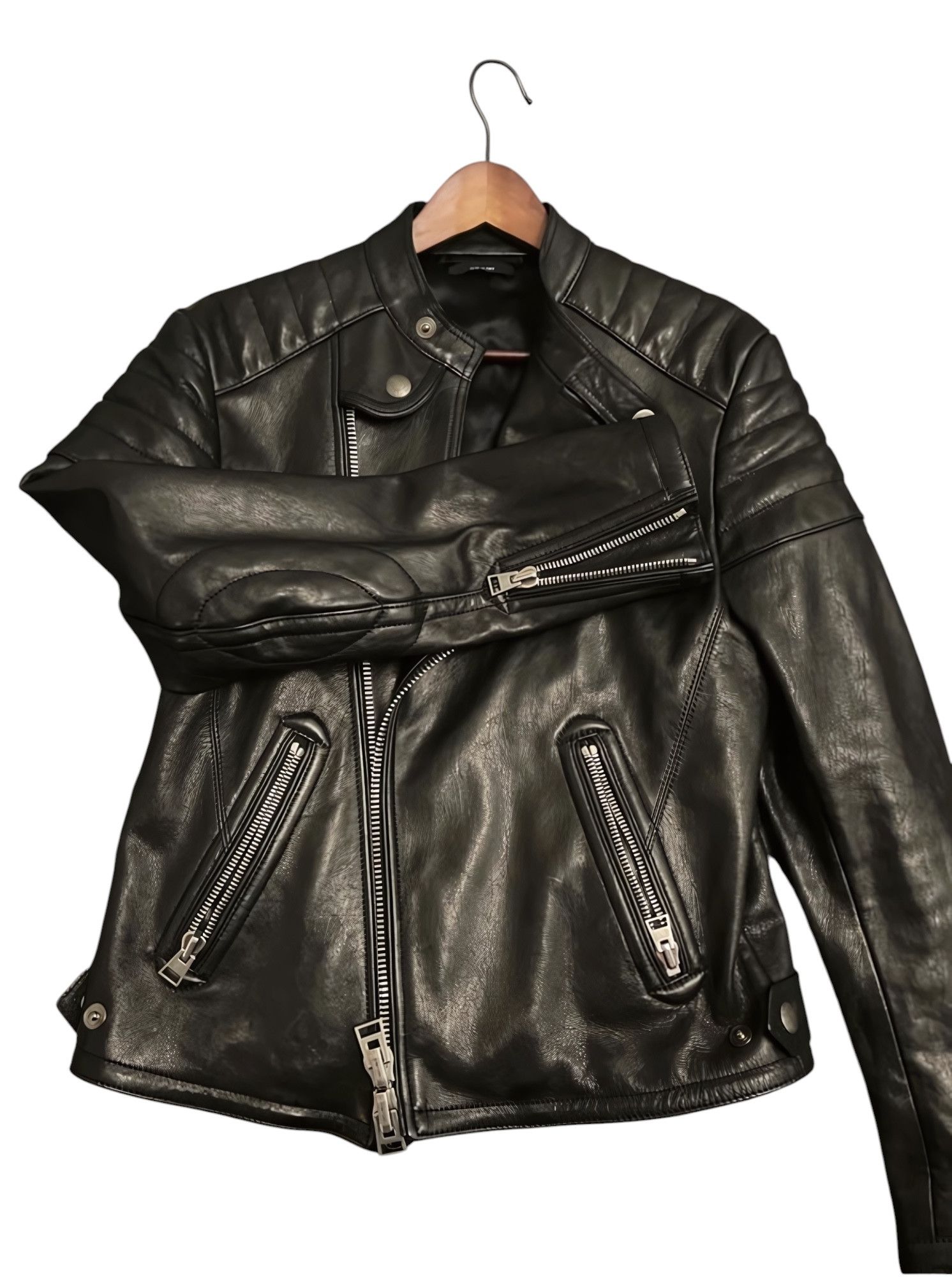 Tom Ford LEATHER BIKER BOMBER JACKET Size US M / EU 48-50 / 2 - 3 Thumbnail