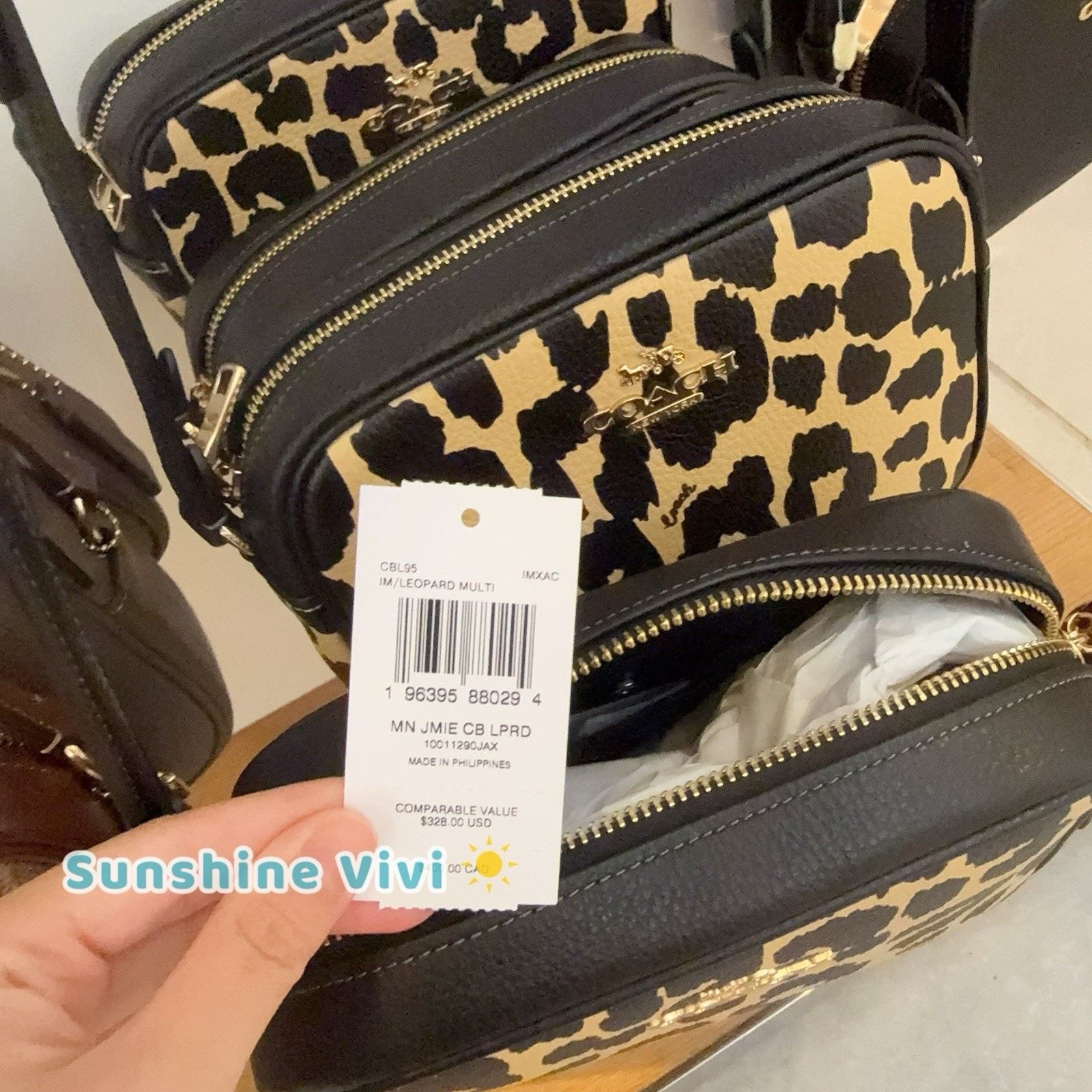 Coach NWT Coach Mini Jamie Camera Bag CBL95 Gold/Leopard Size ONE SIZE - 4 Thumbnail