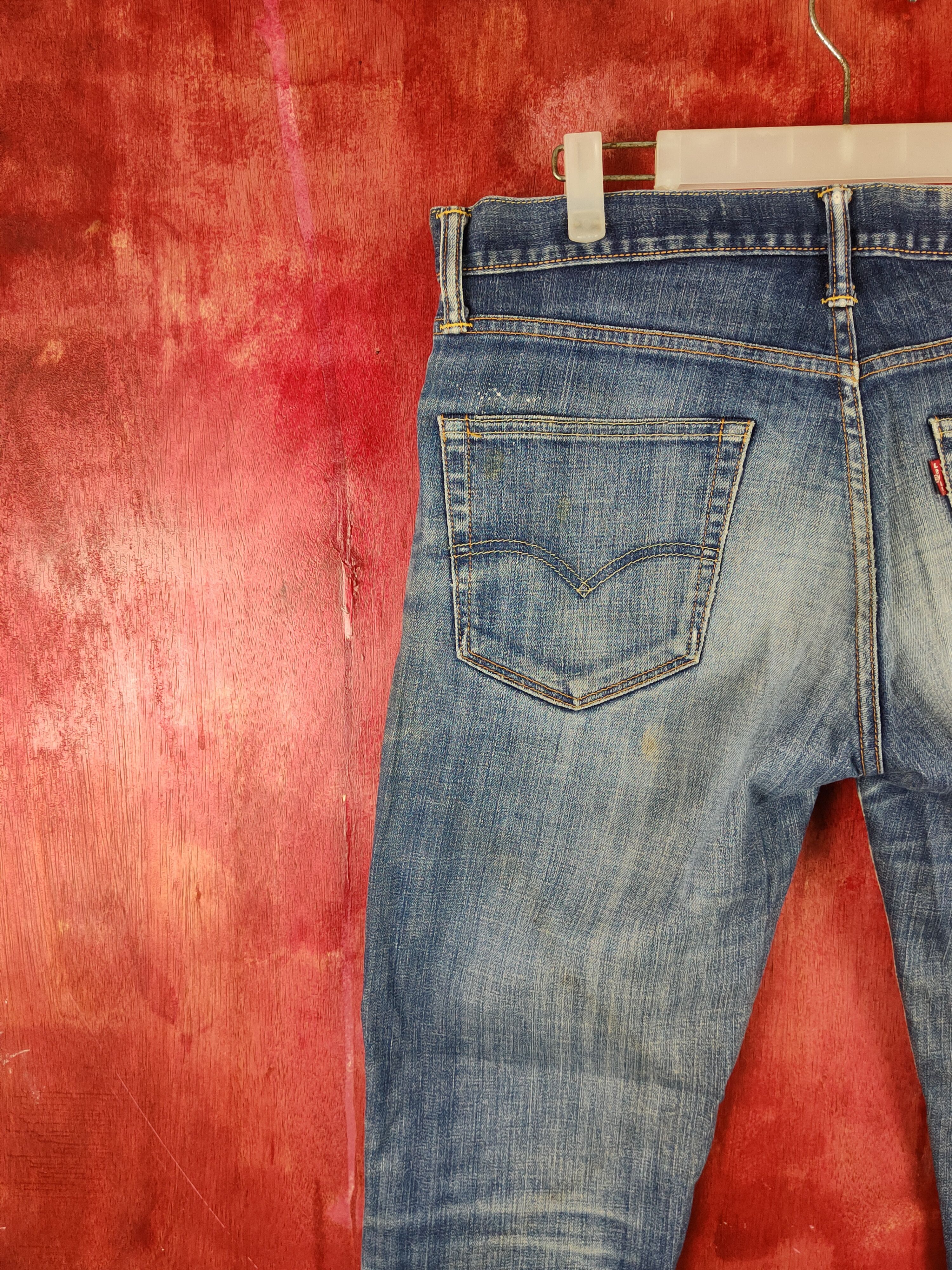 Japanese Brand Levi's Blue Faded Distressed Ripped Skinny Jeans #S1832 Size US 33 - 10 Thumbnail