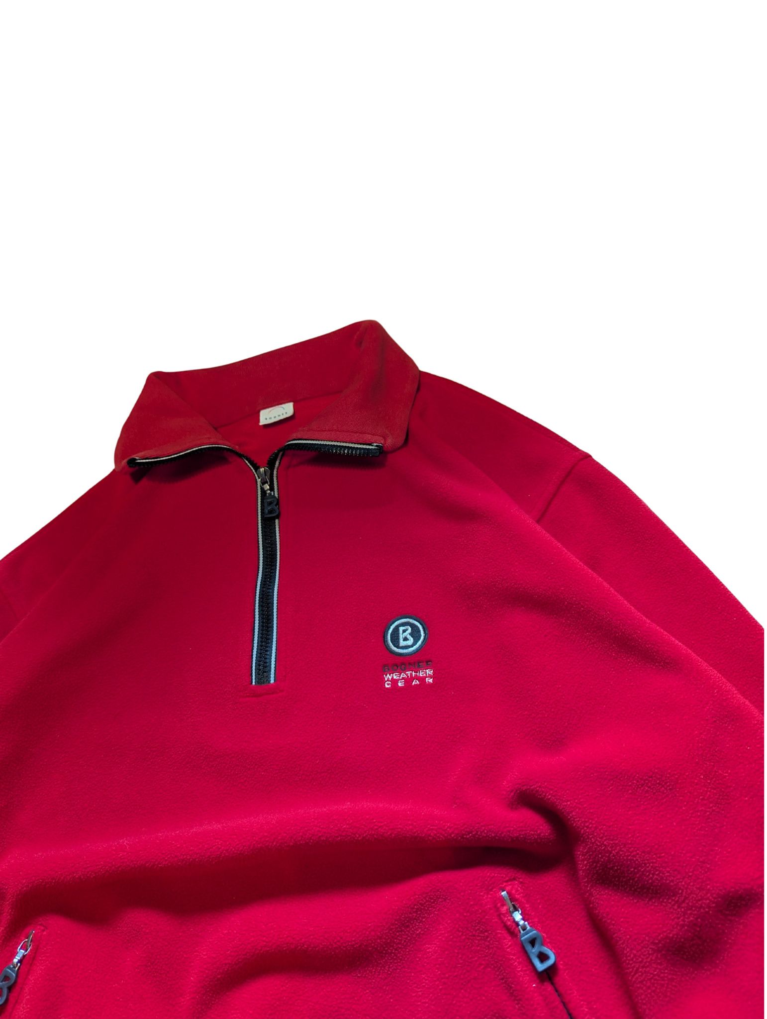 Bogner Vintage Bogner Fleece Half-Zip Pullover Red Size L Size US L / EU 52-54 / 3 - 3 Thumbnail