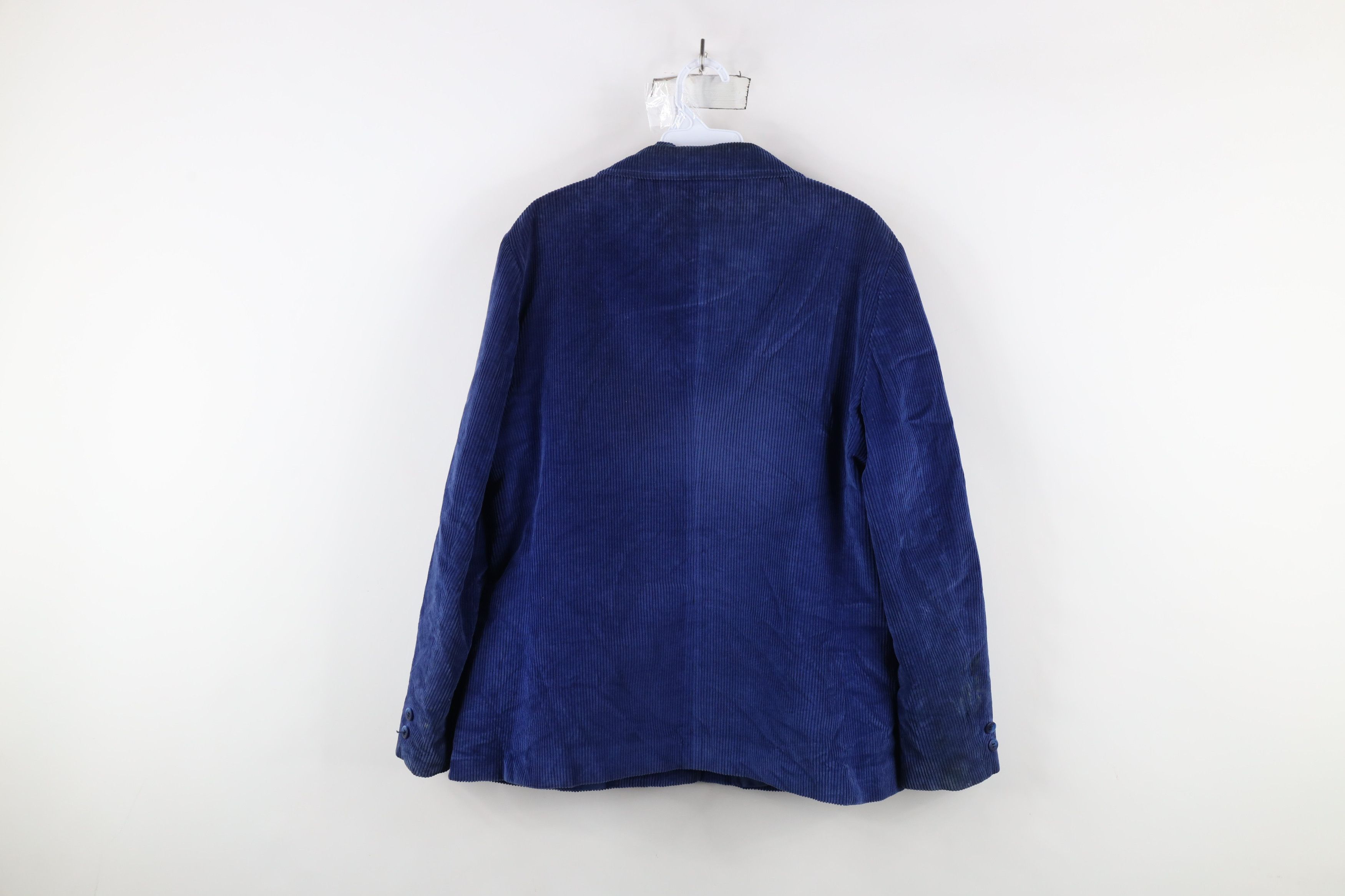 Vintage Vintage 90s Streetwear Corduroy Blazer Jacket Blue Japan Size XXL / US 16-18 / IT 52-54 - 13 Thumbnail
