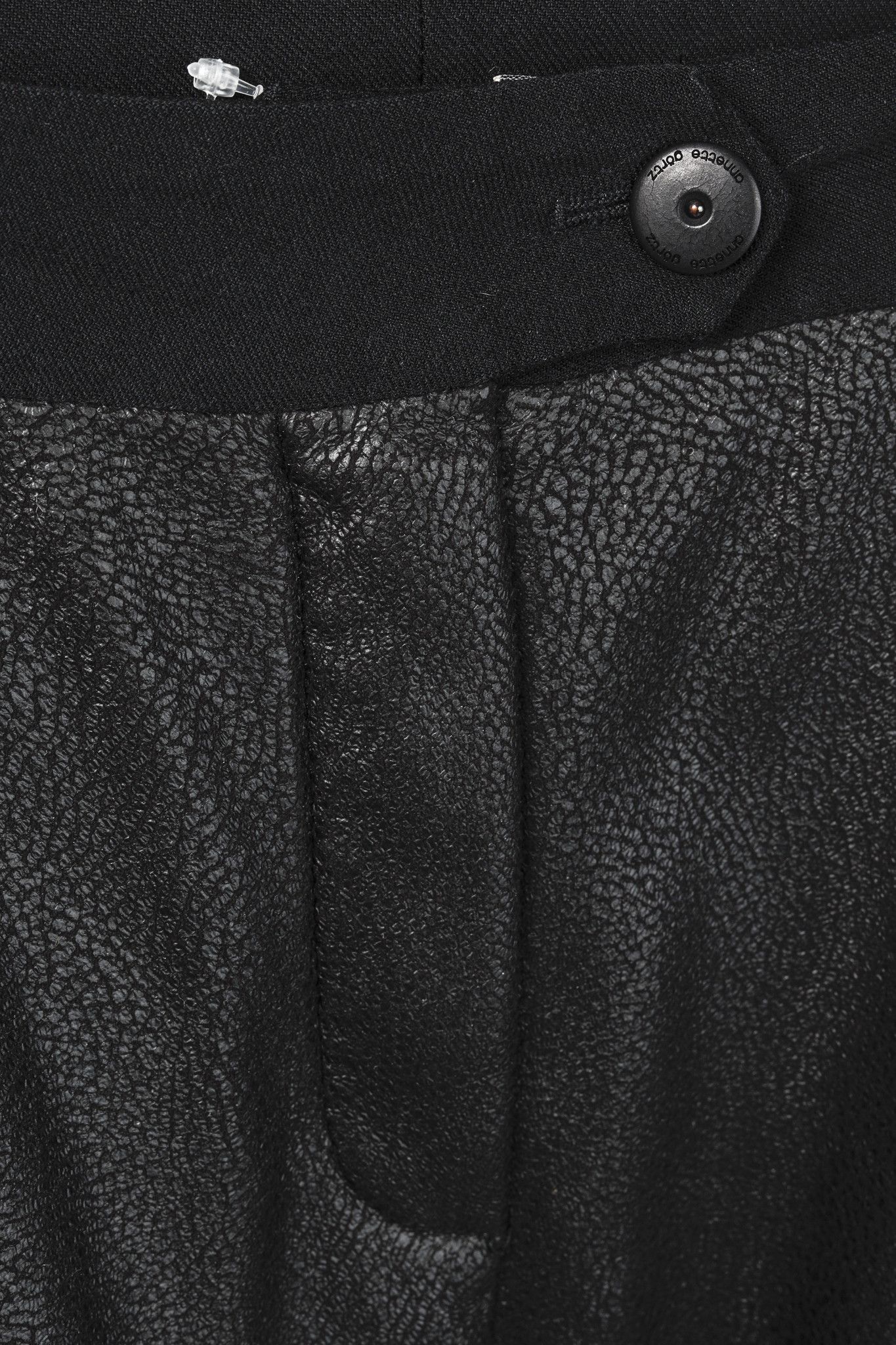 Annette Gortz Annette Görtz Black Faux Leather Wool Blend Pant Size 31" - 7 Thumbnail