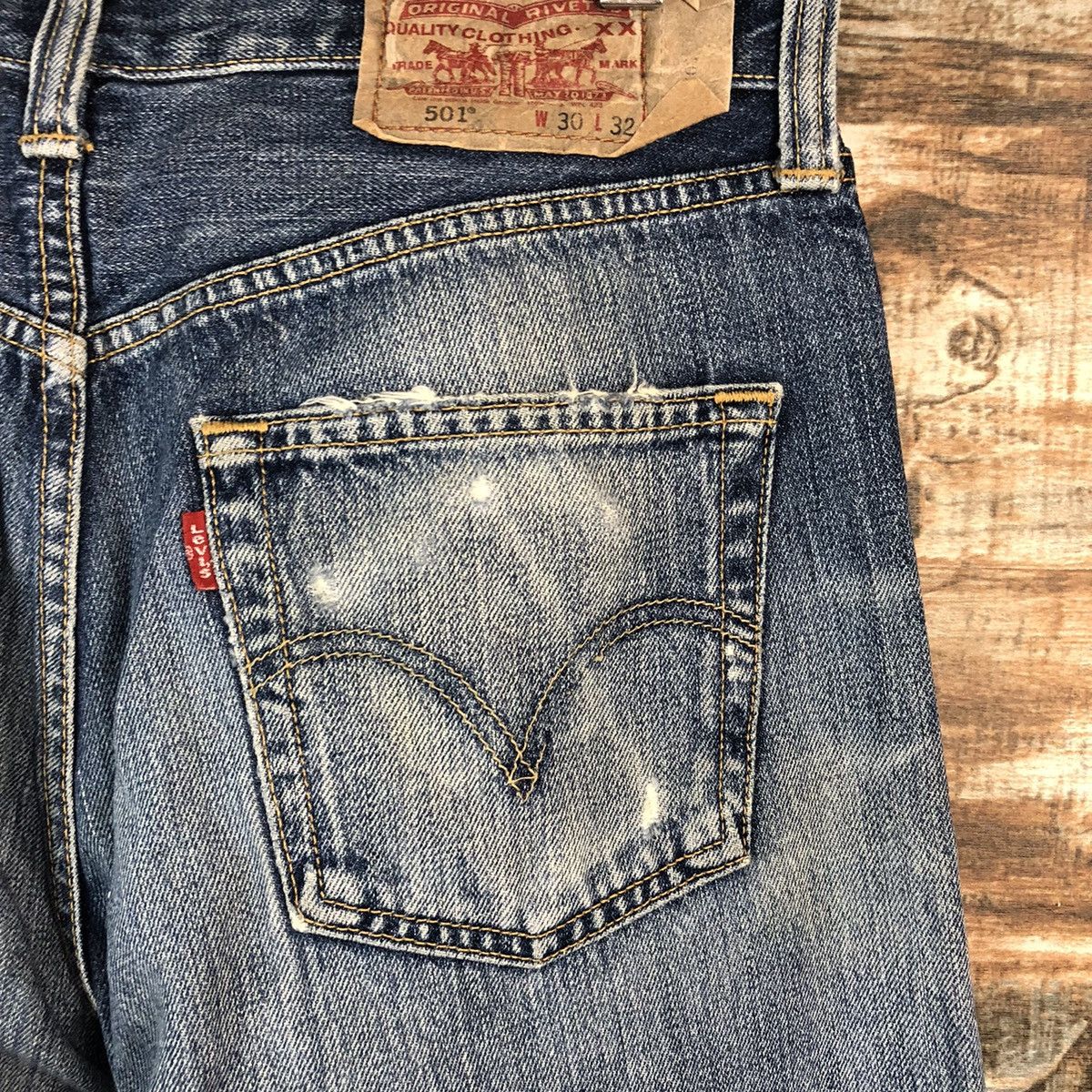 Levi's DLL 501 Levis Blue Distressed Denim Pants #C081 Size US 30 / EU 46 - 19 Thumbnail