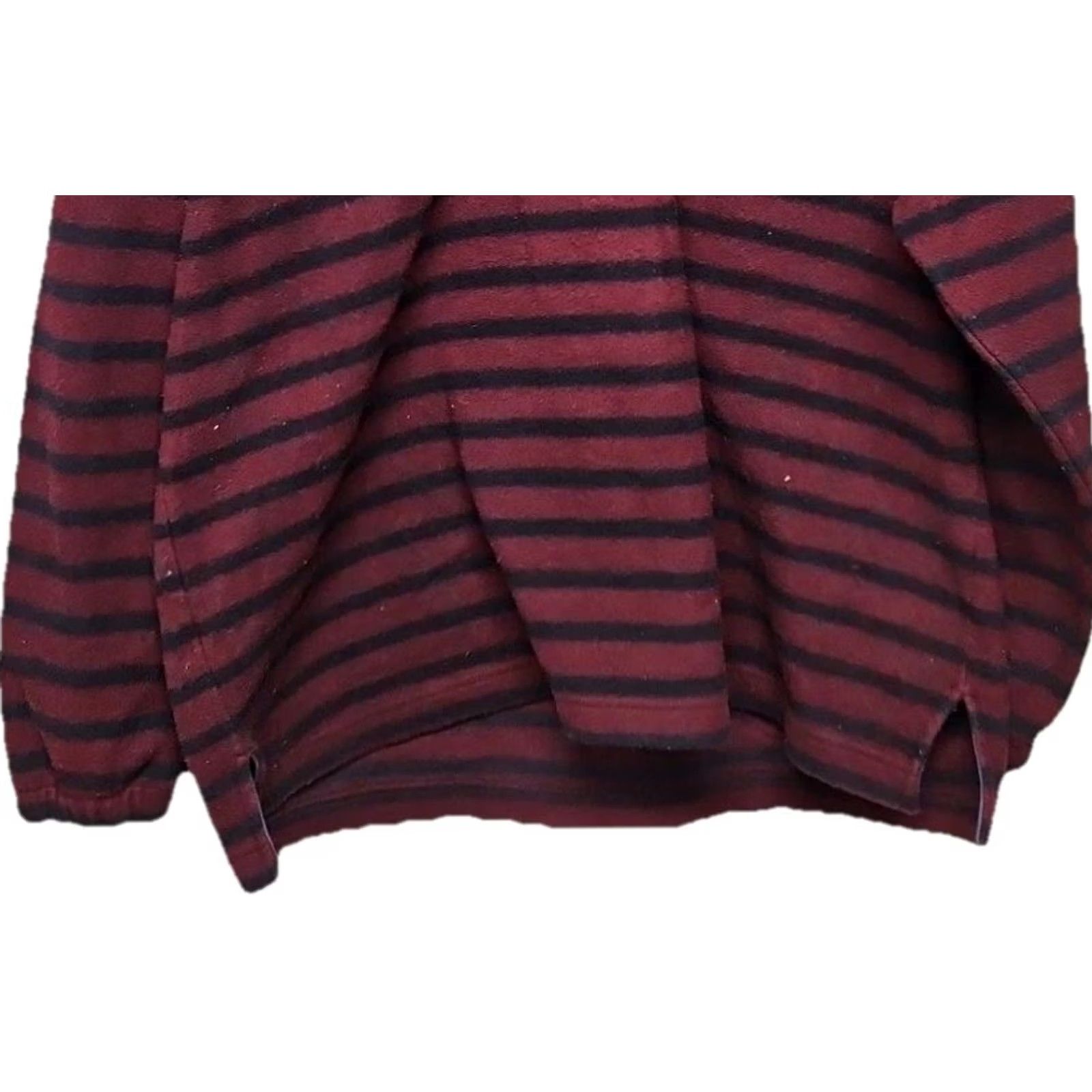 Bugle Boy VINTAGE Bugle Boy Quarter Zip Fleece Men’s Large Burgundy Striped Pullover Size US L / EU 52-54 / 3 - 3 Thumbnail