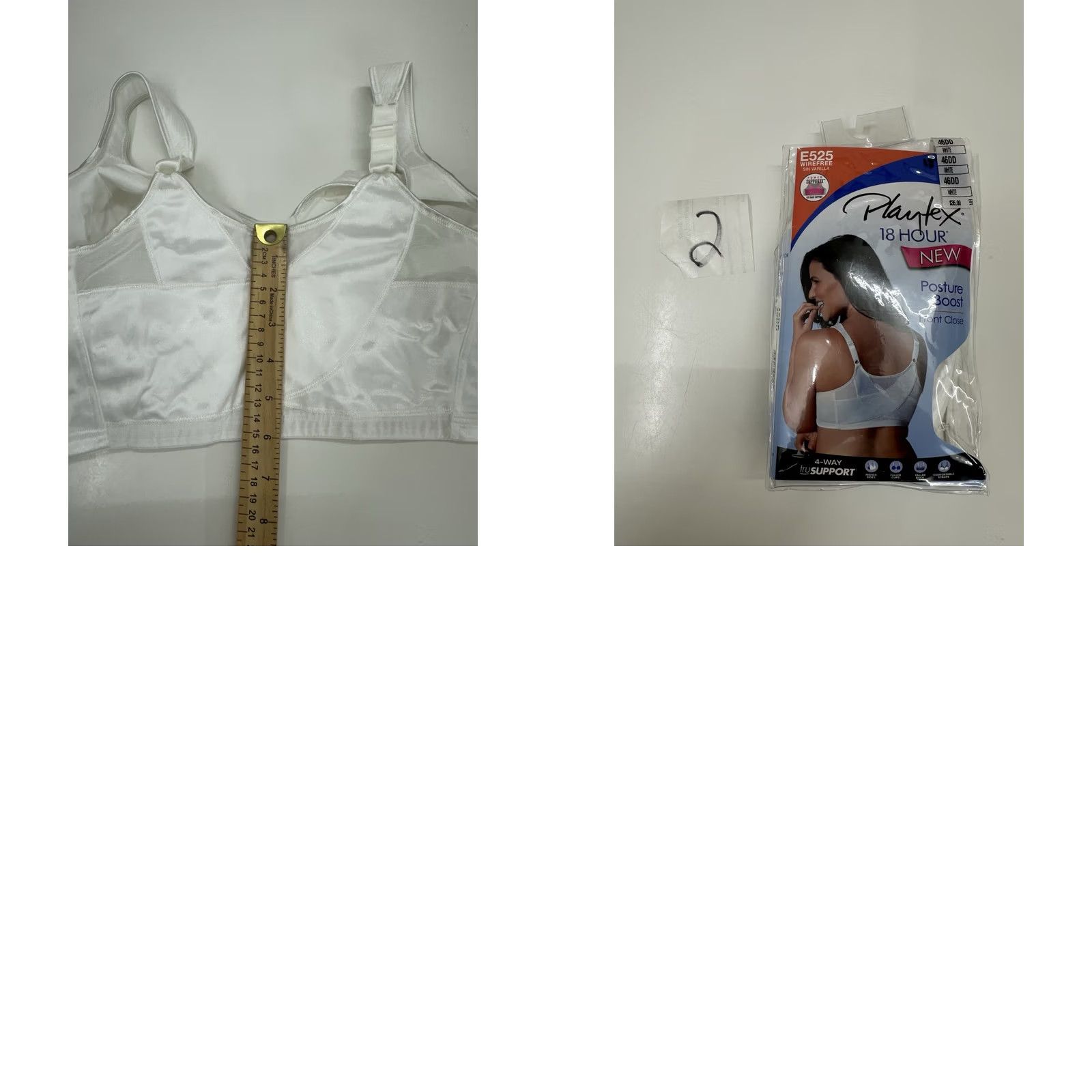 Vintage Playtex 18 Hour Womens Bra Size 46DD White Front Closure WPosture Boost E525 Shirt Womens Bra Size ONE SIZE - 8 Thumbnail