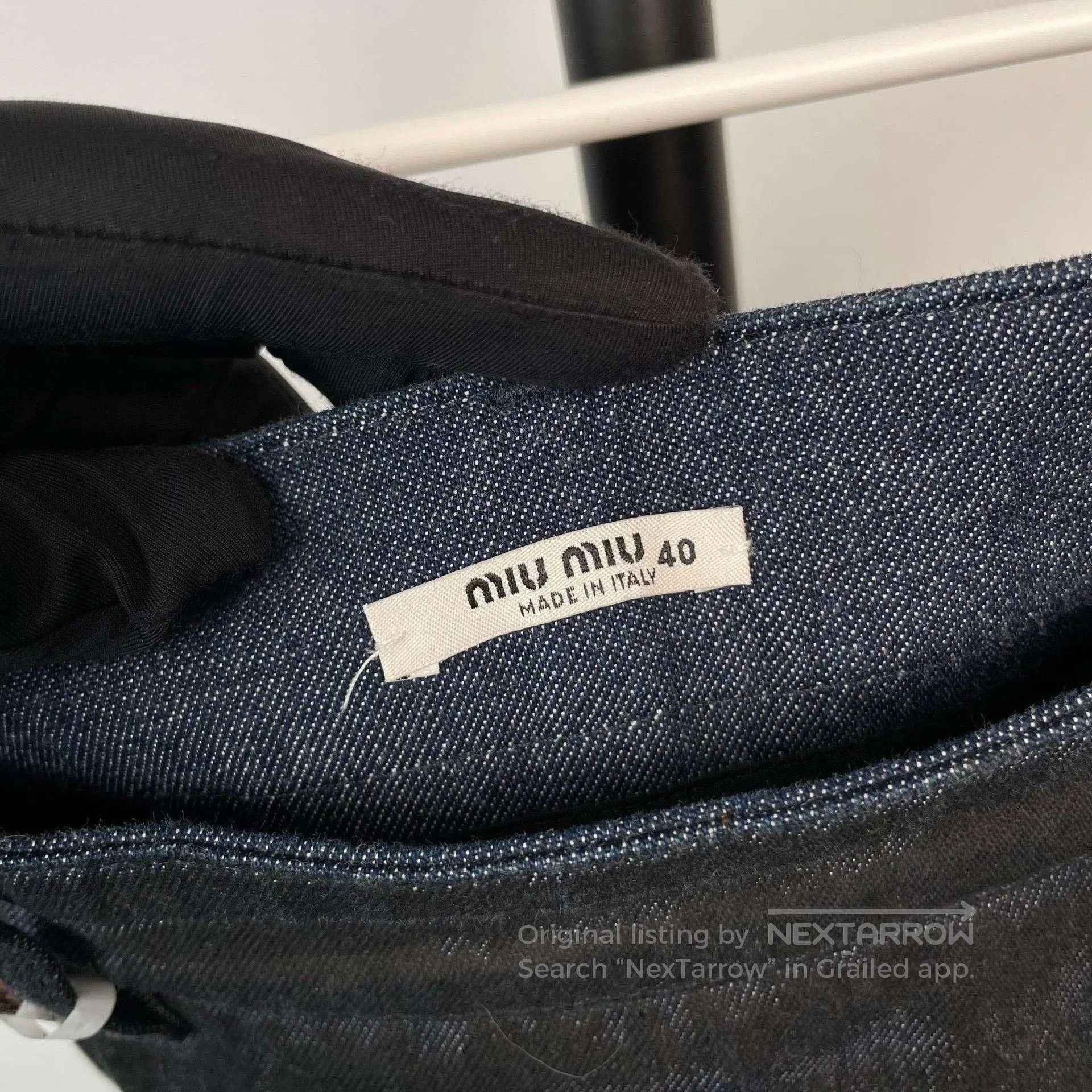 Miu Miu Miumiu Logo Denim Mini Skirt. Size 39" - 4 Thumbnail