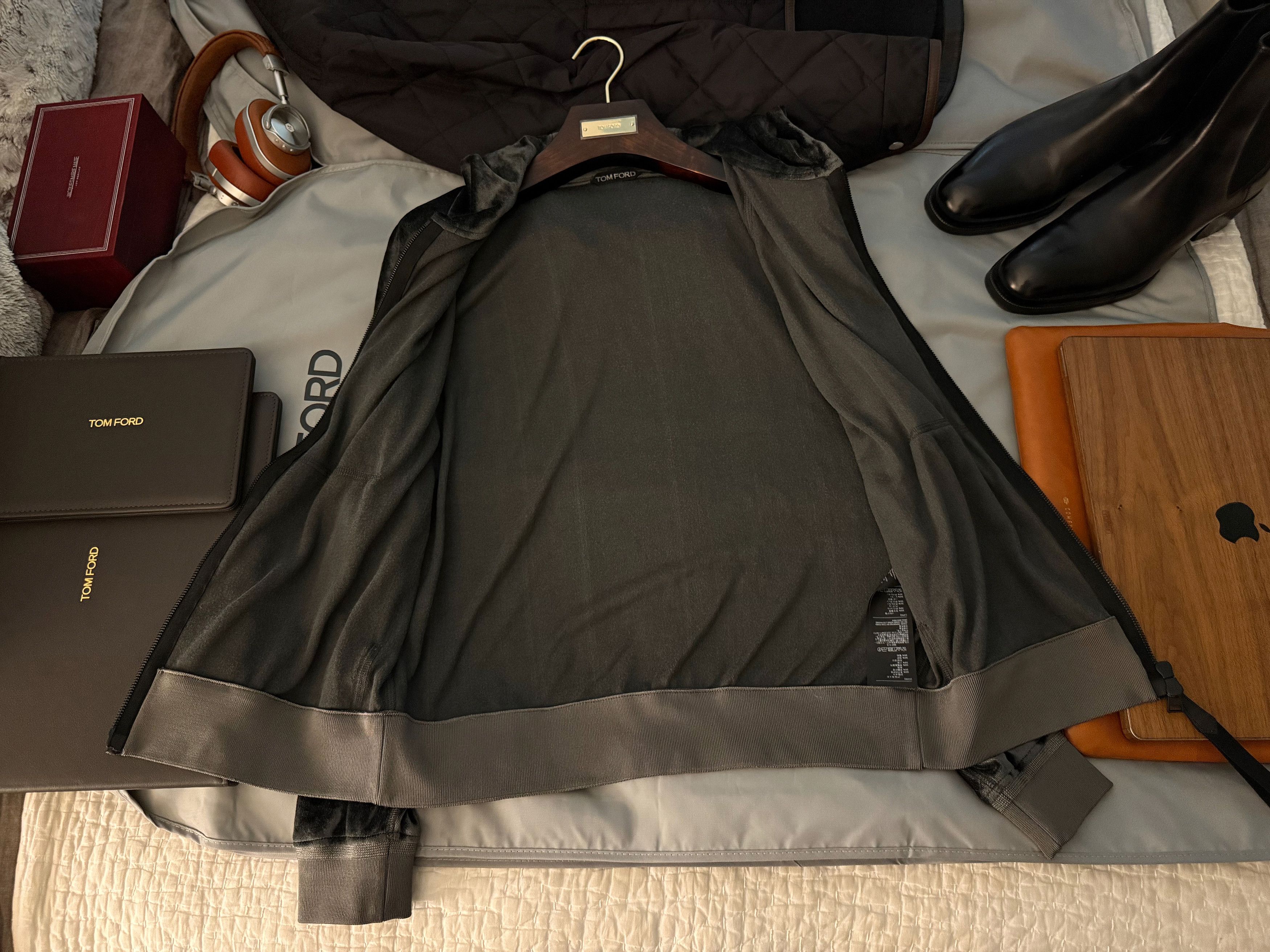 Tom Ford Best Dressed $1,850 w/Tax Velour Leather Accents Hoodie Size US M / EU 48-50 / 2 - 17 Thumbnail