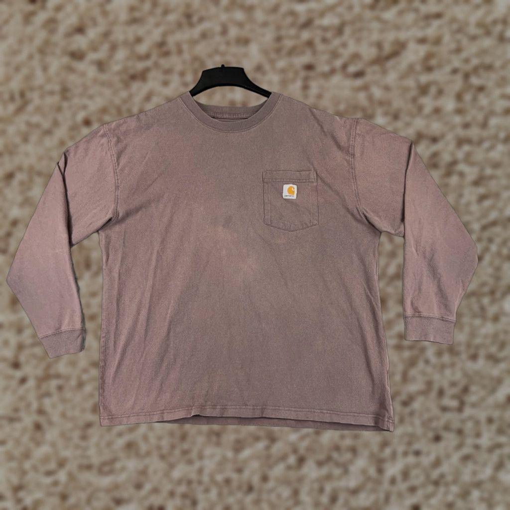 Carhartt Carhartt Shirt Men XL Red Long Sleeve Crew Neck Pocket Workwear Size US XL / EU 56 / 4 - 1 Thumbnail