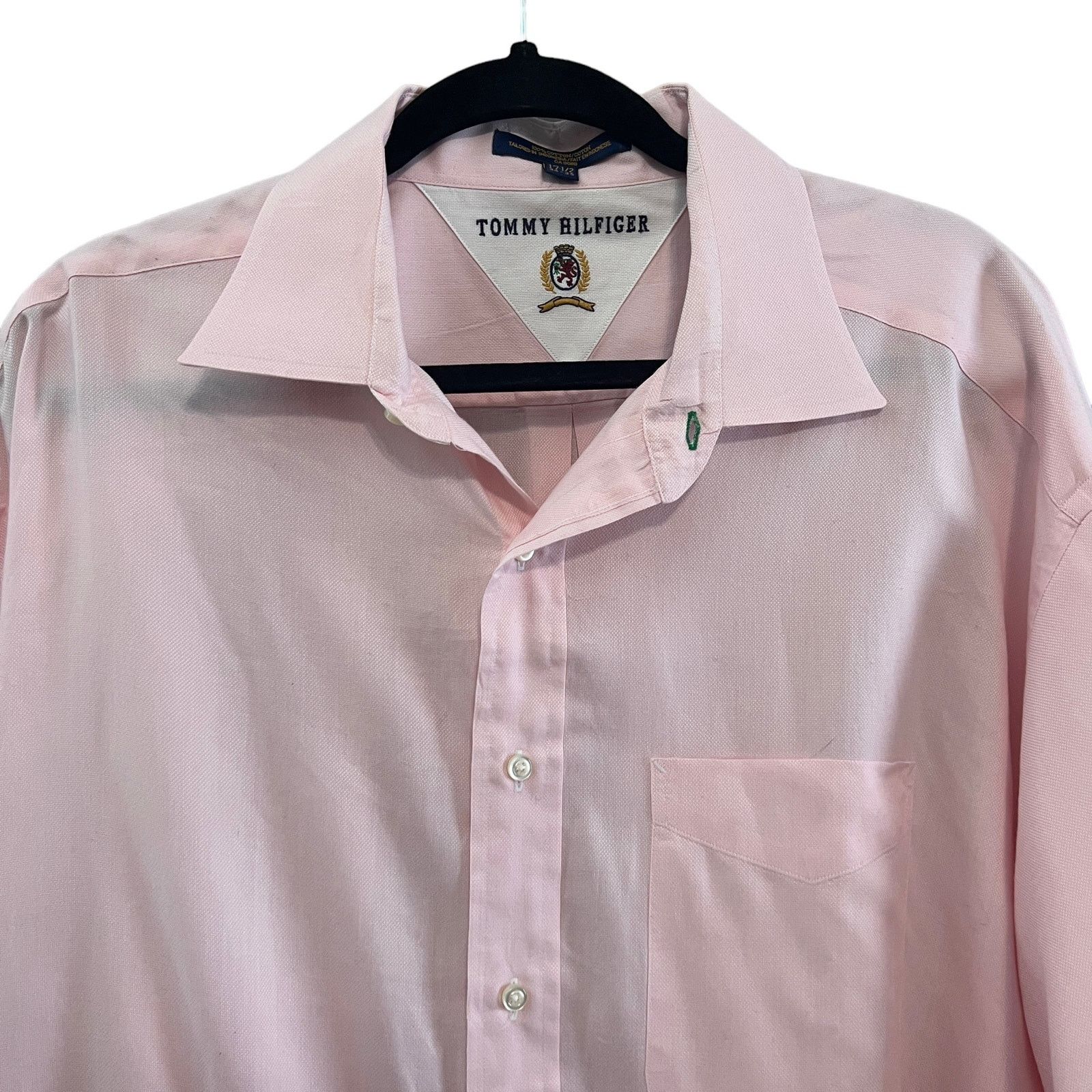 Tommy Hilfiger Vintage Tommy Hilfiger Pink Button Down Shirt 17.5/34-35 Size US XL / EU 56 / 4 - 3 Thumbnail