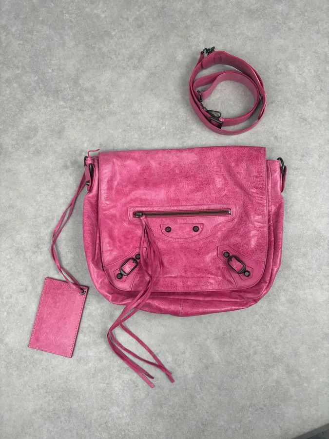 Balenciaga Balenciaga Moto City Messenger Studded Pink Bag Size ONE SIZE - 9 Thumbnail