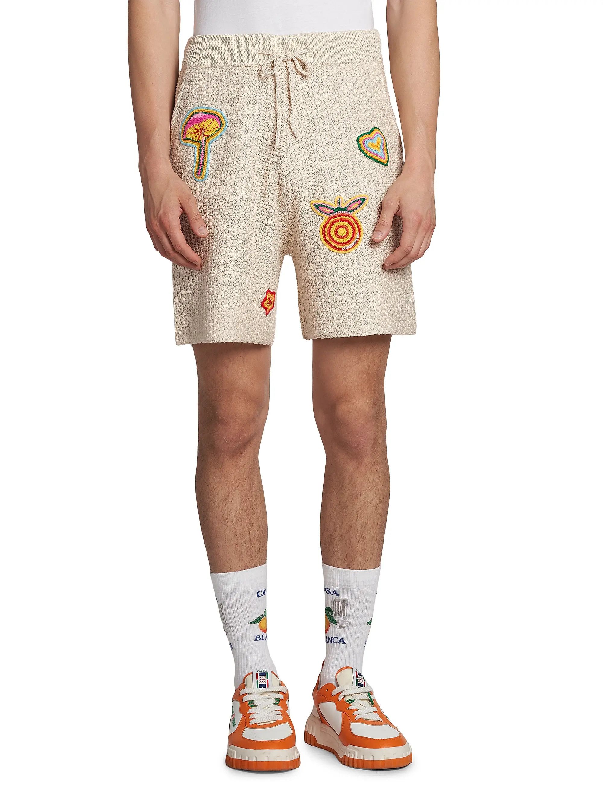 Casablanca os11x0725 Patchwork Crochet Shorts in Beige Size US 36 / EU 52 - 2 Thumbnail