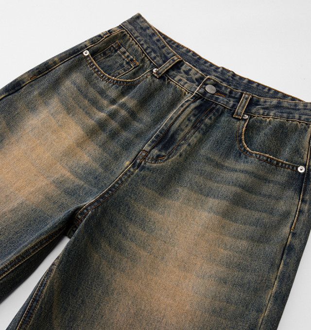 Vintage American retro straight leg distressed baggy jeans for men Size US 32 / EU 48 - 2 Thumbnail
