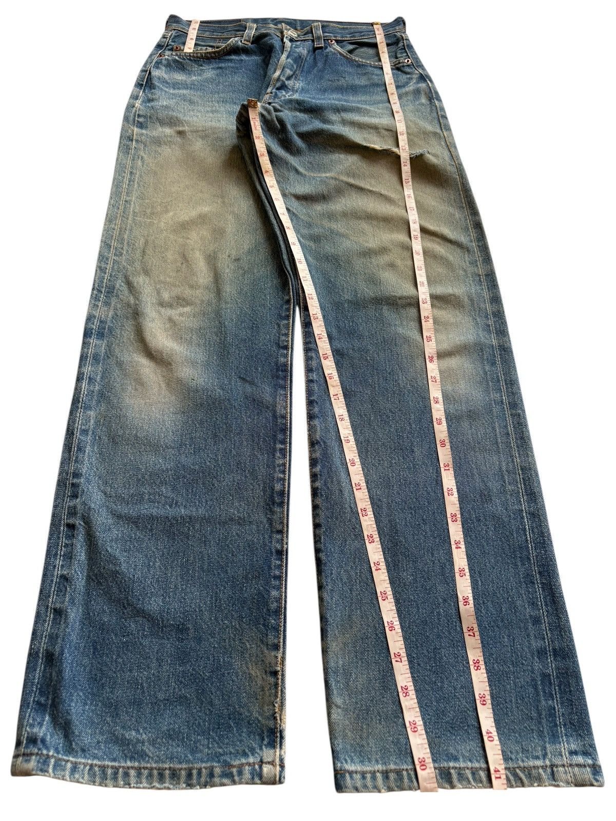 Levi's Vintage 80s Levis 501 Big E Selvedge Loose Jean Button 555 Size US 29 - 15 Thumbnail