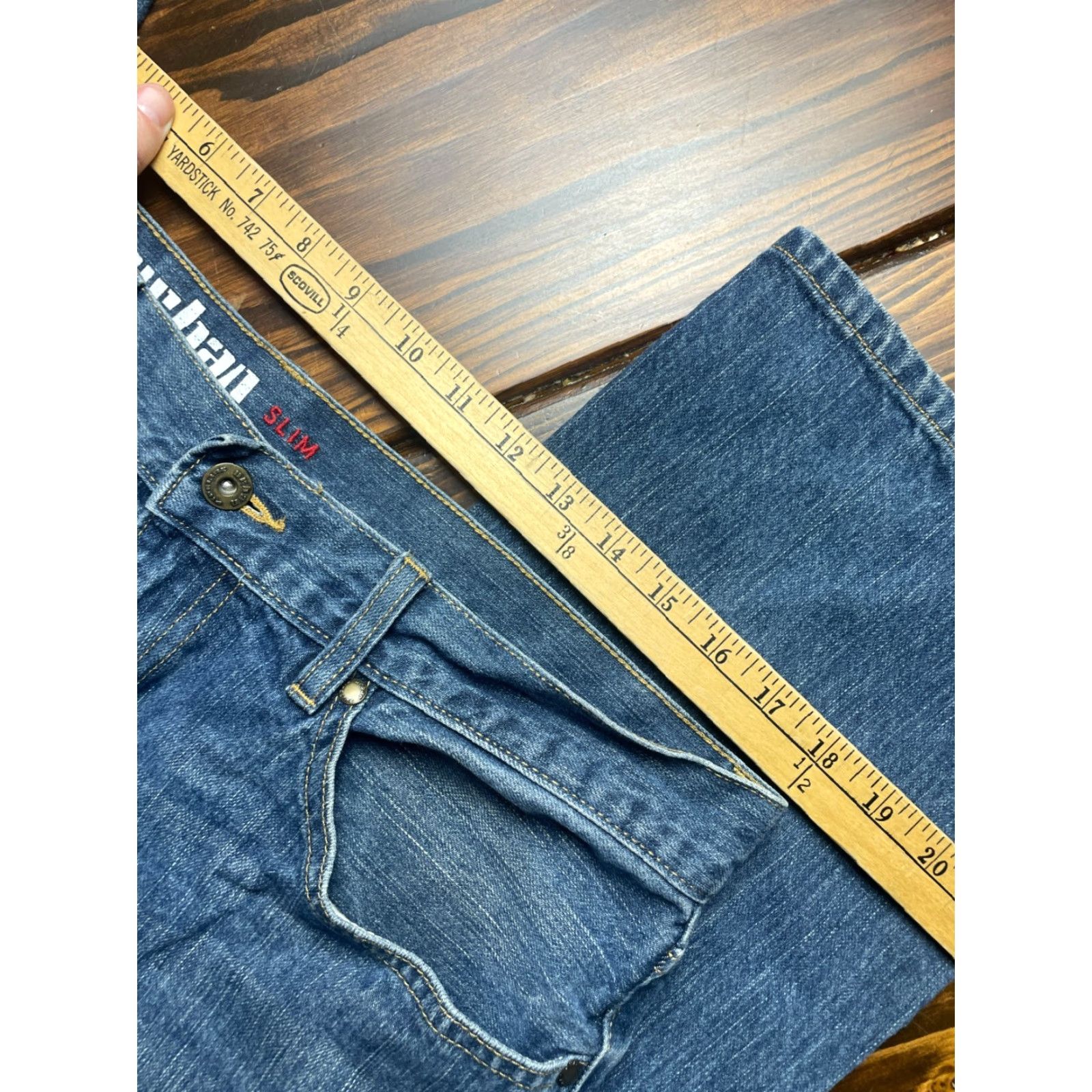Vintage Urban Pipeline Jeans Men's 36/32 Blue Denim Slim Pockets Jeans Size US 36 / EU 52 - 5 Thumbnail