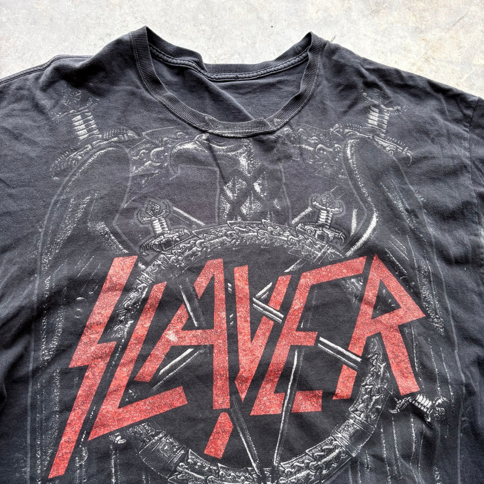 Slayer Vintage Y2K Super Faded Slayer T-shirt Size US L / EU 52-54 / 3 - 4 Thumbnail