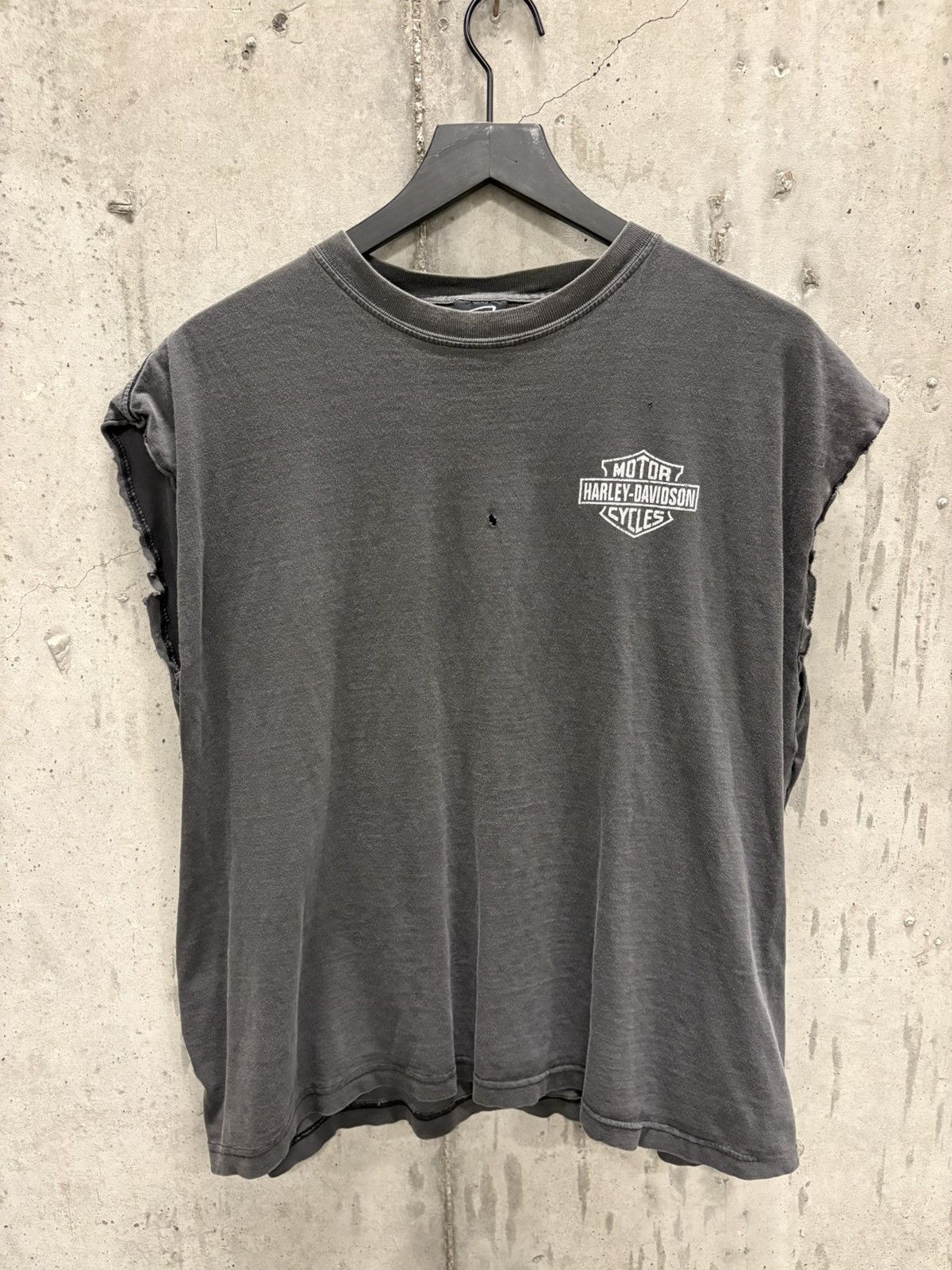 Harley Davidson Vintage Harley Cut Tank Shirt Faded Distressed Grunge Band Size US XL / EU 56 / 4 - 3 Thumbnail