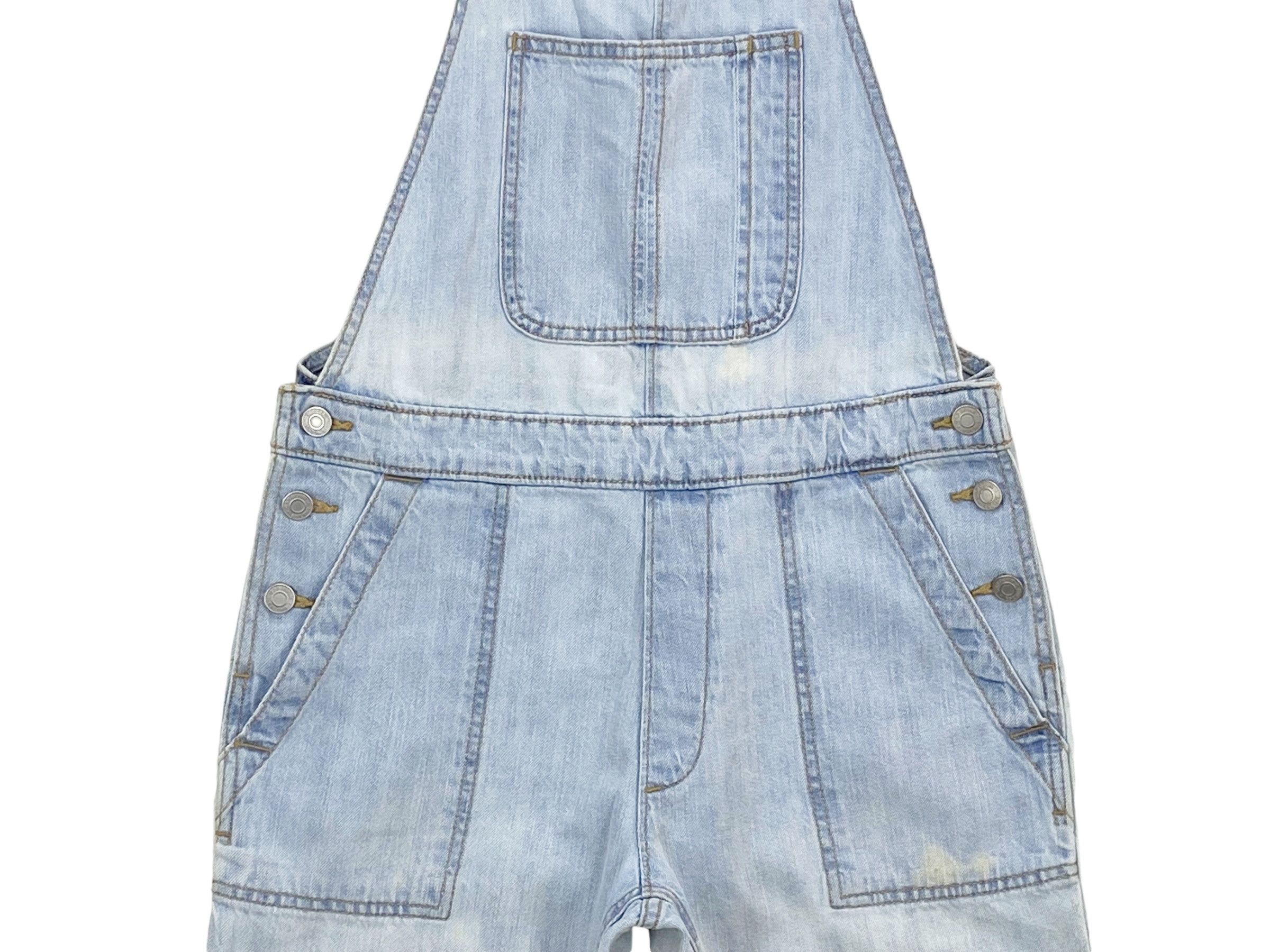 Big John × Vintage Gap Carpenter Light Wash Baker Pocket Bib Overalls Size US 33 - 4 Thumbnail