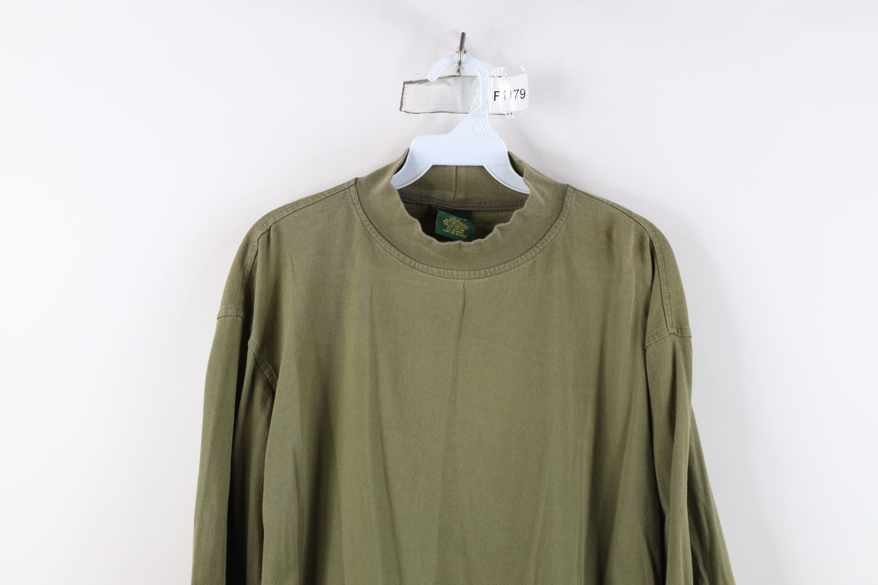 Cabelas Vintage 90s Cabelas Mock Neck Long Sleeve T-Shirt Green Size US L / EU 52-54 / 3 - 2 Thumbnail