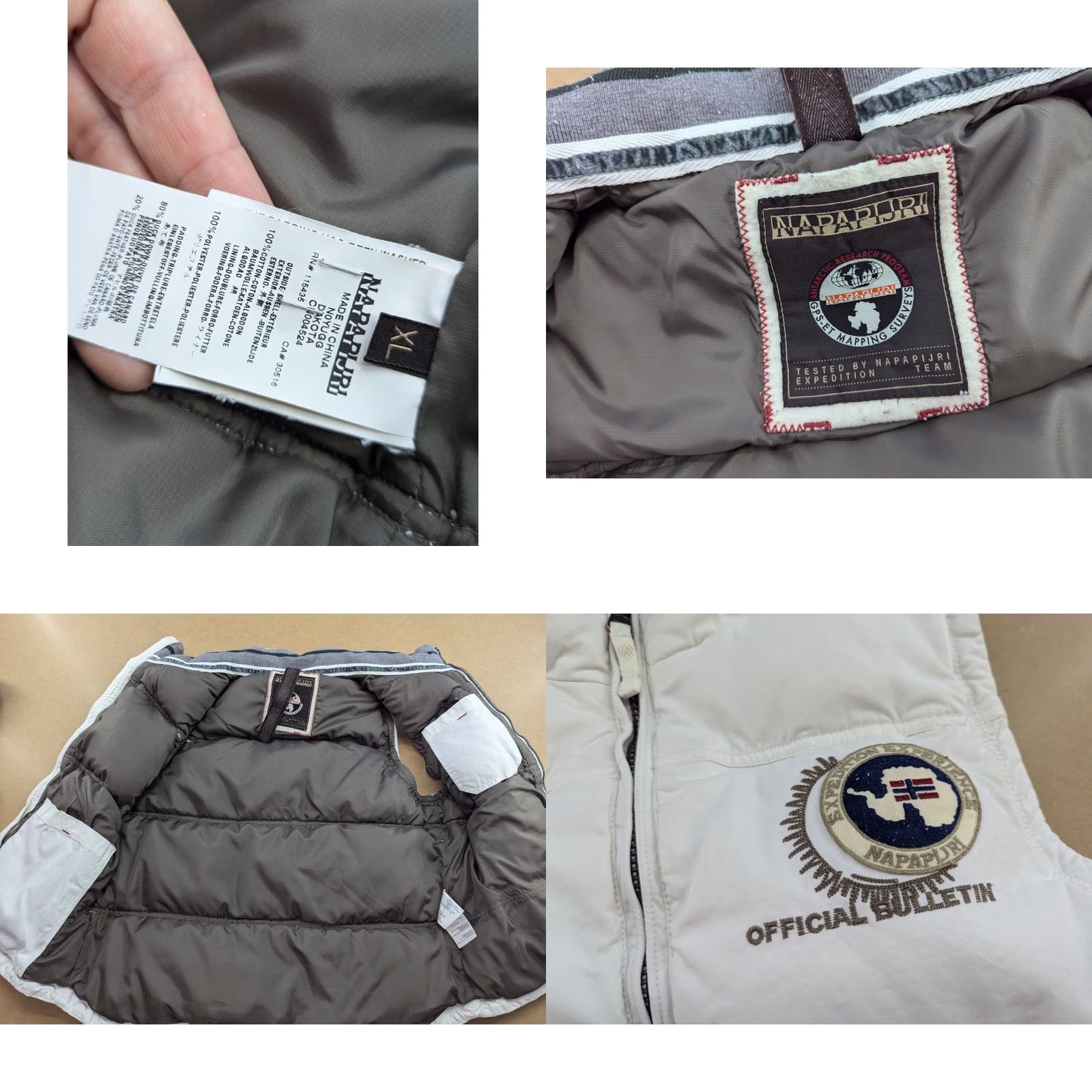 Napapijri Napapijri Vest Mens XL White Duck Down Gilet Puffer Full Zip Vintage No Official Survey Expedition Size US XL / EU 56 / 4 - 9 Thumbnail
