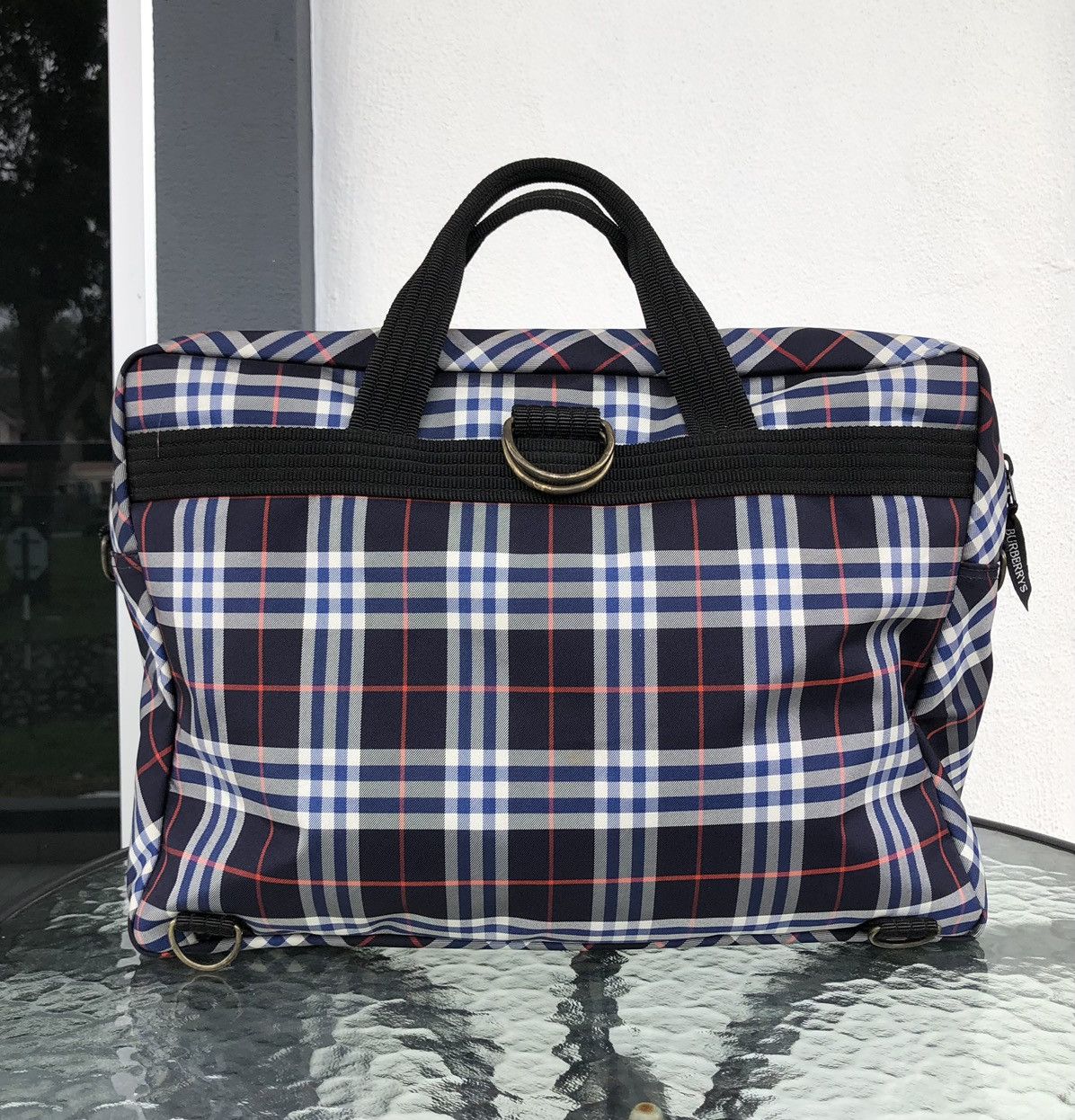 Burberry Vintages BURBERRYS Blue Novachecks Business Document Bag Size ONE SIZE - 11 Thumbnail