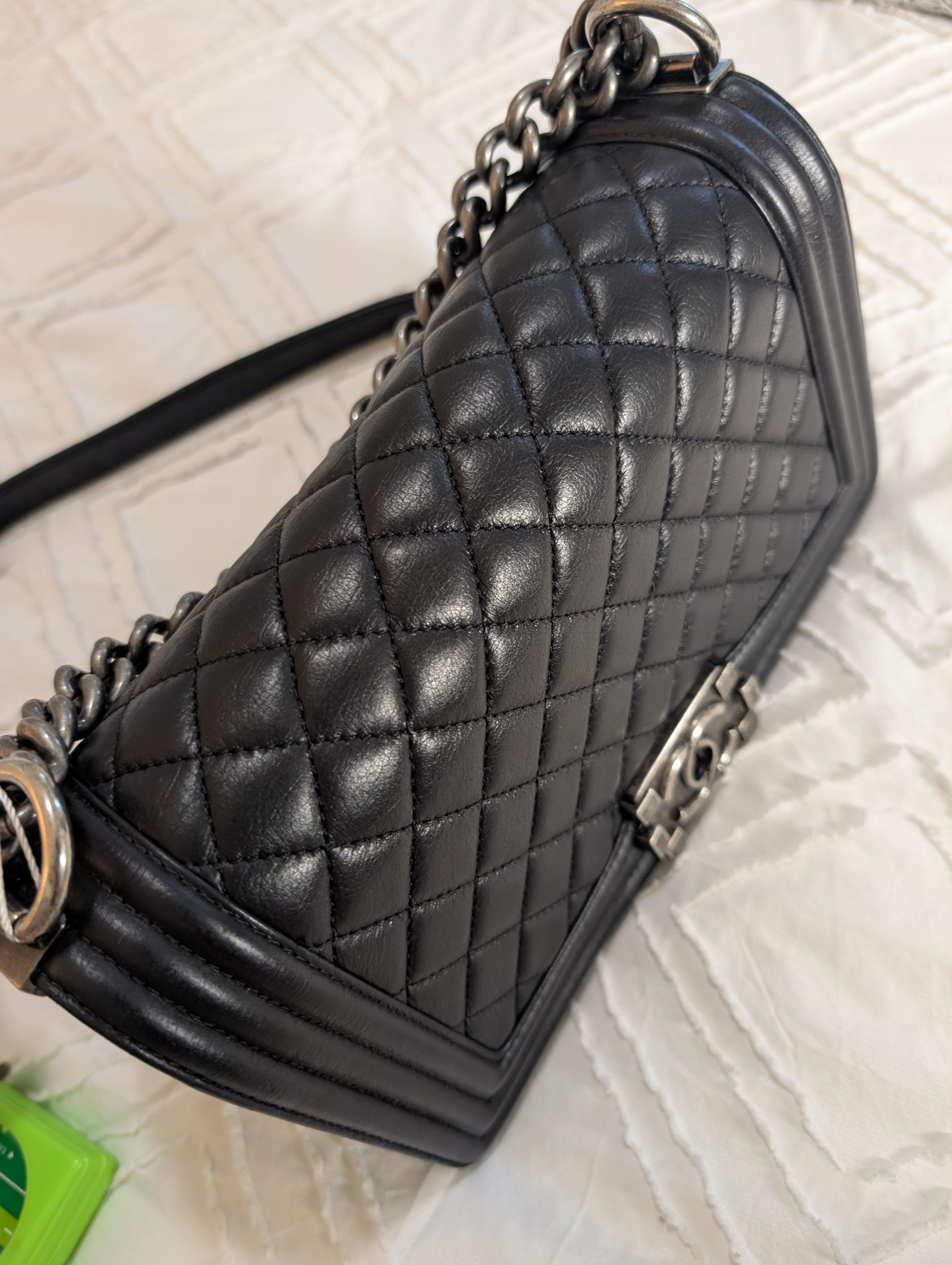 Chanel Chanel Black Quilted Lambskin Leather Boy Bag Size ONE SIZE - 3 Thumbnail