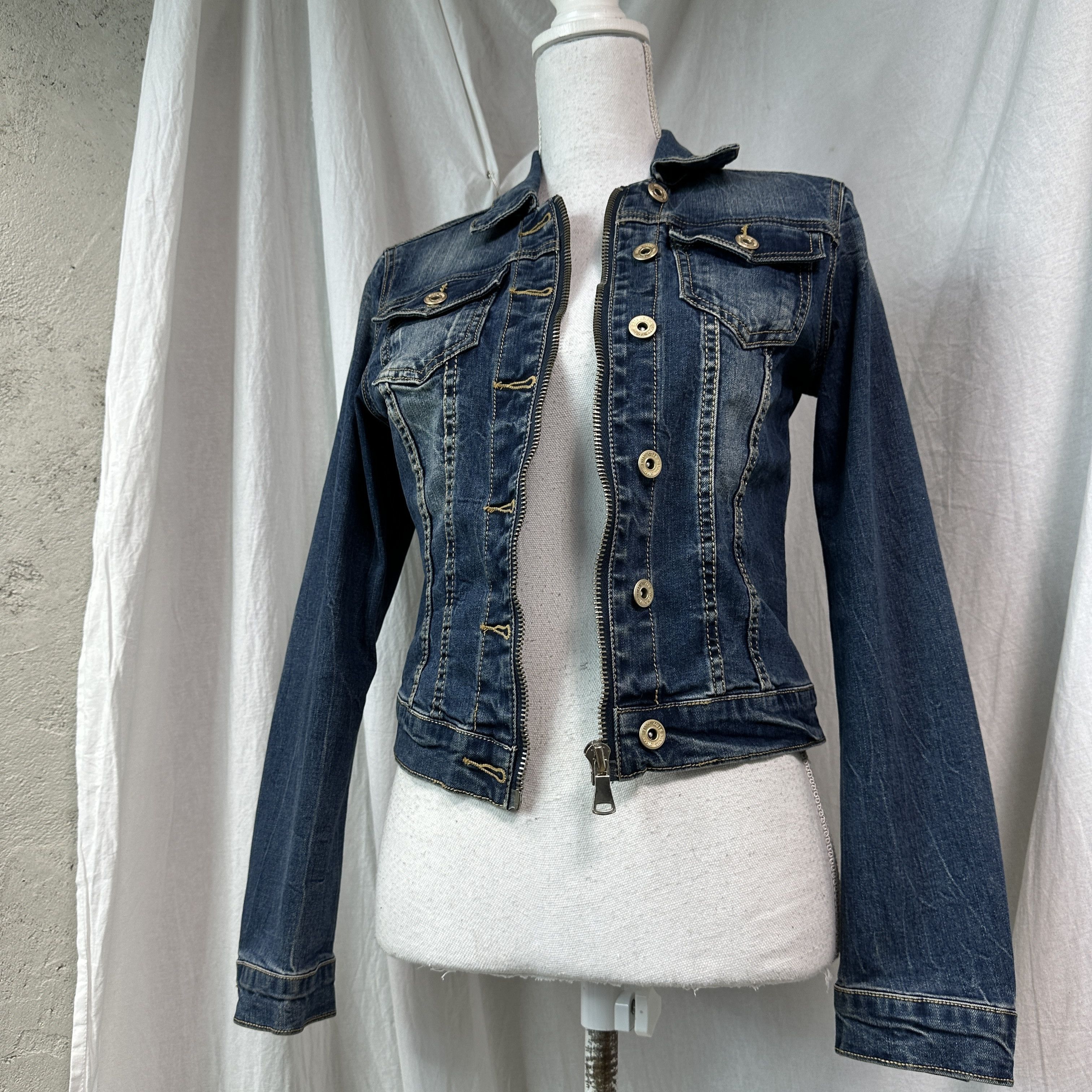 Vintage Vintage Denim Streetwear Fitted Jeans Jacket 00s Size S / US 4 / IT 40 - 5 Thumbnail
