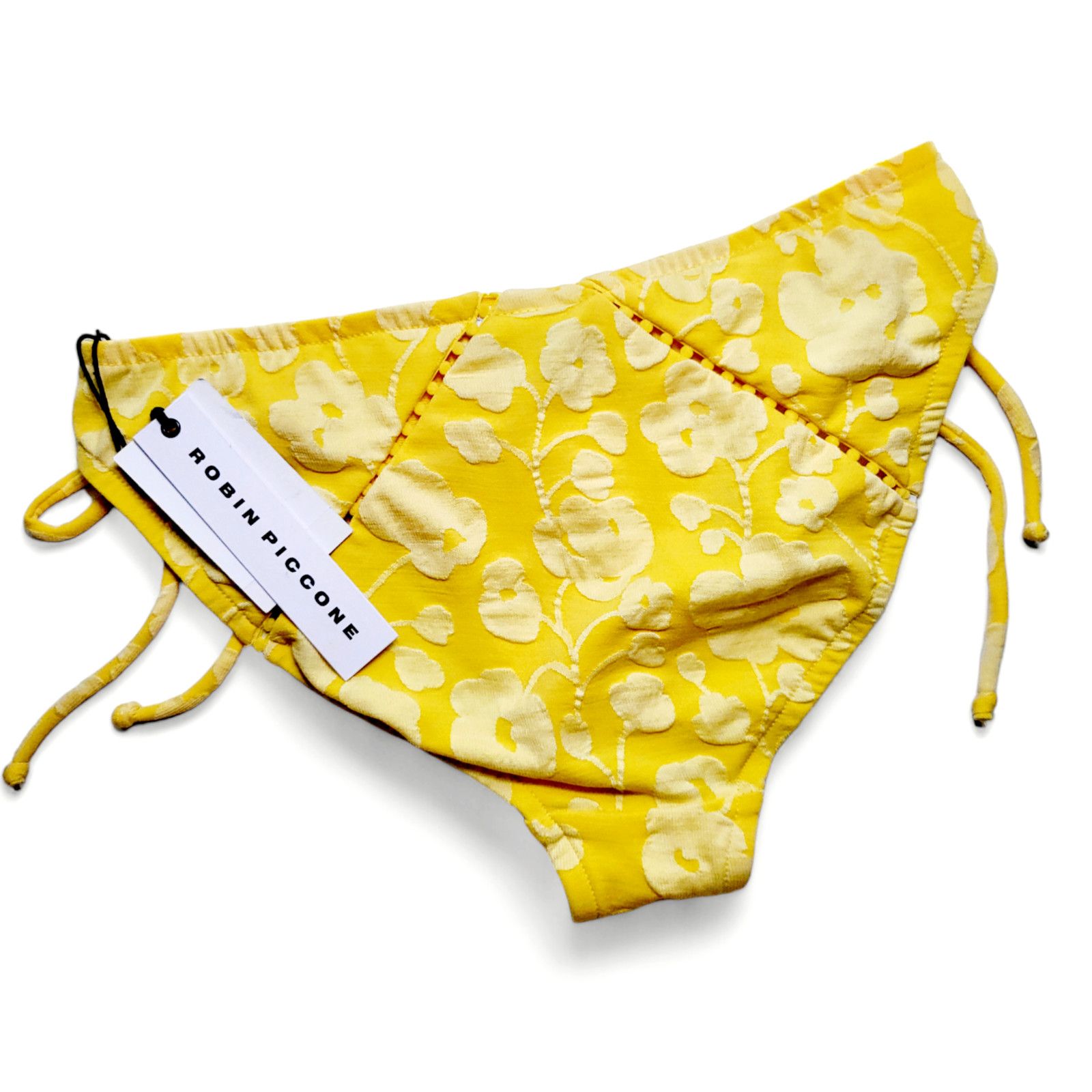 Other NWT ROBIN PICCONE Sadie Raised Floral Bikini Bottom Marigold Size L / US 10 / IT 46 - 5 Thumbnail