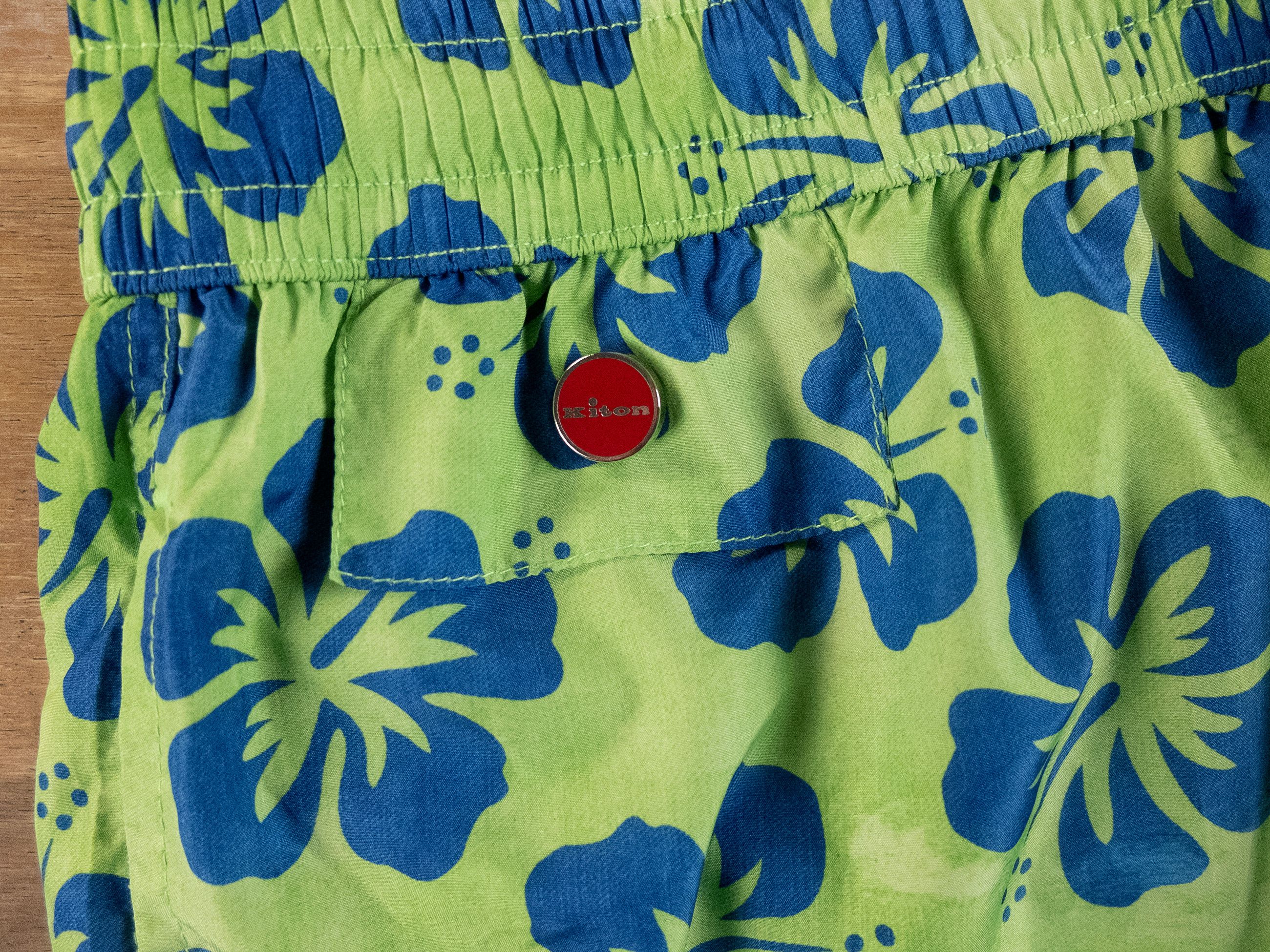 Kiton KITON Napoli green blue floral print nylon swim shorts Large Size US 34 / EU 50 - 6 Thumbnail