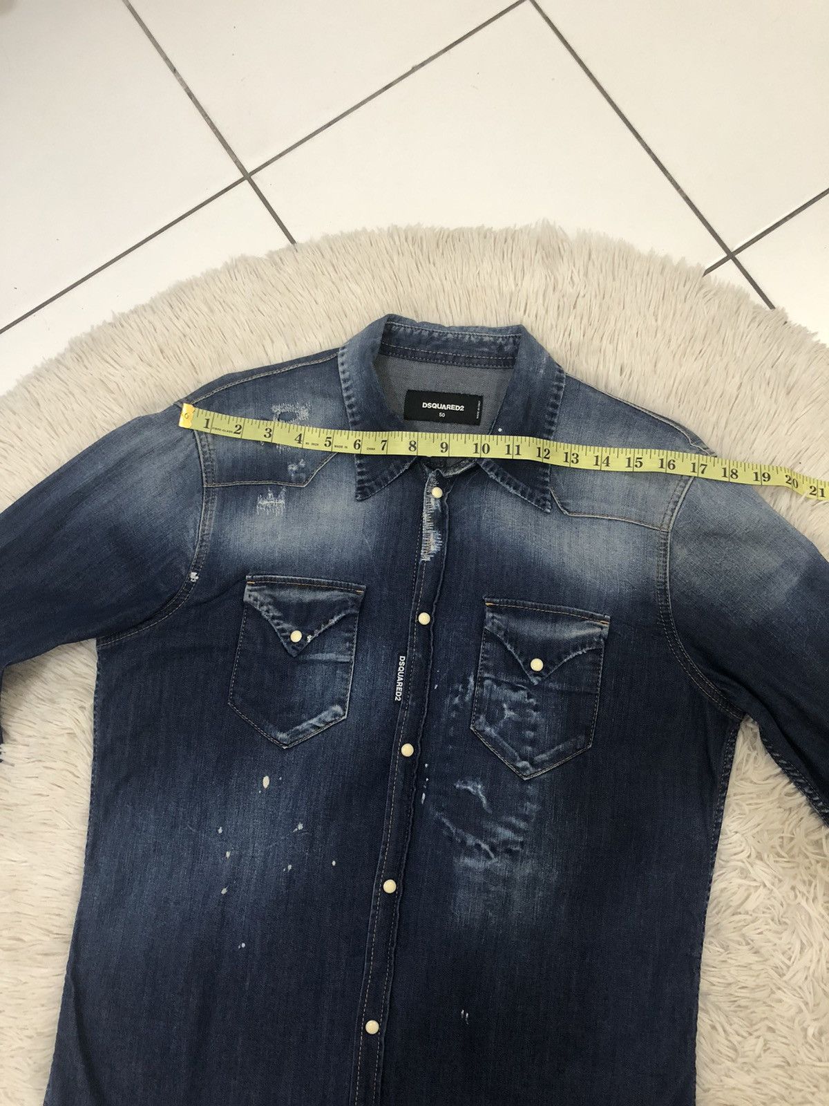 Dsquared2 Dsquared2 Distressed Denim Shirt Size US S / EU 44-46 / 1 - 20 Thumbnail
