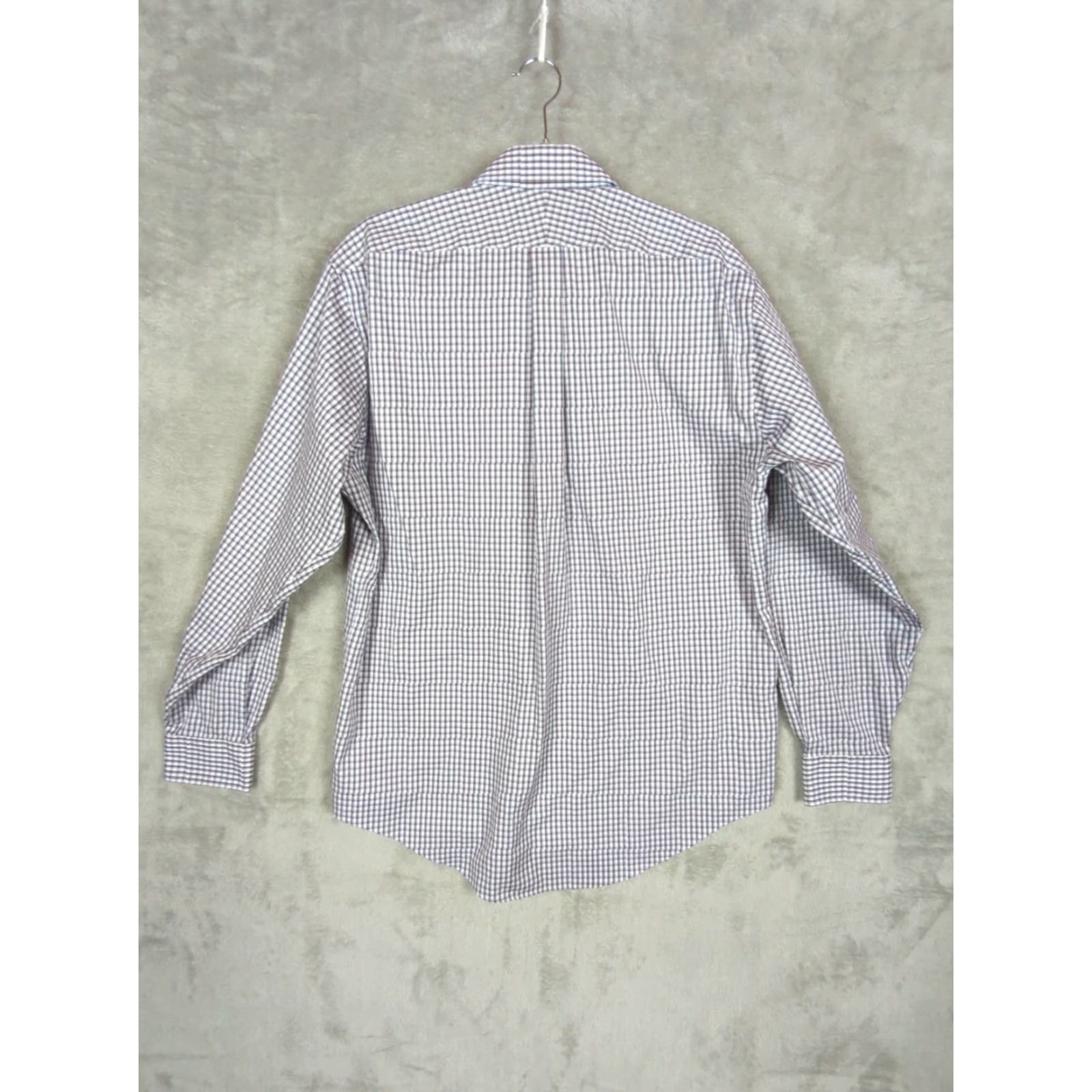 Lands' End Lands' End Dress Shirt Mens L Multicolor Check Non-Iron Oxford 100% Cotton Long Sleeve Button Barrel Cuff Regular Size US L / EU 52-54 / 3 - 7 Thumbnail