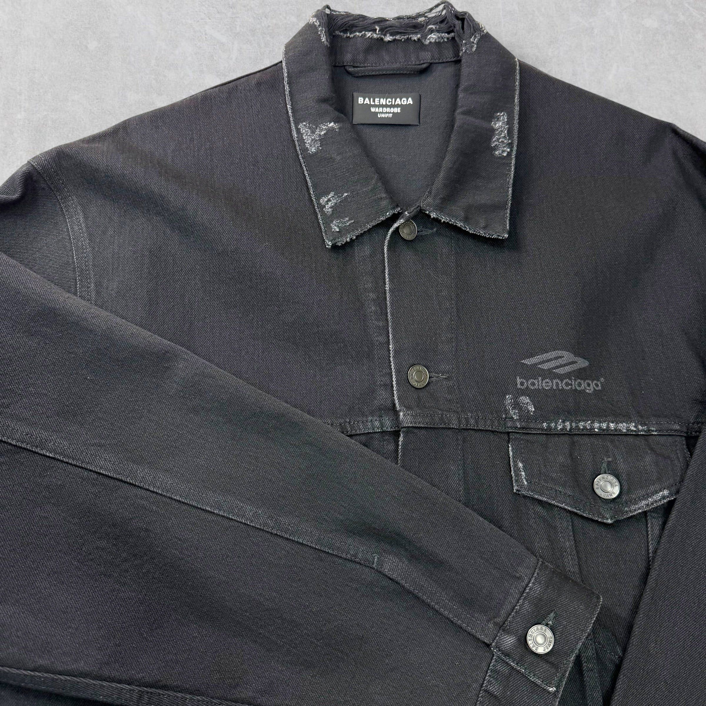 Balenciaga Balenciaga 3B Sports Icon Oversized Denim Jacket L (XL) Size US XL / EU 56 / 4 - 3 Thumbnail