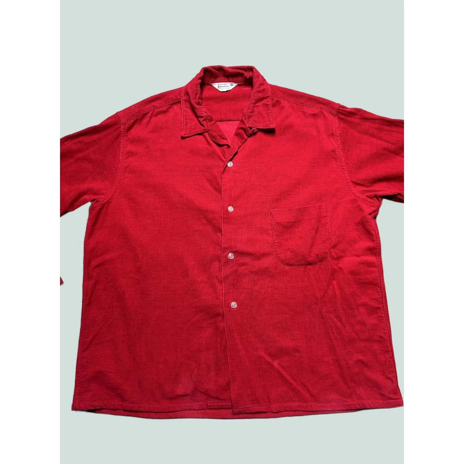 Vintage VINTAGE Rockabilly 50s Button-Up Corduroy Shirt Long Sleeve Red Collared Large L Mens Size US L / EU 52-54 / 3 - 1 Thumbnail