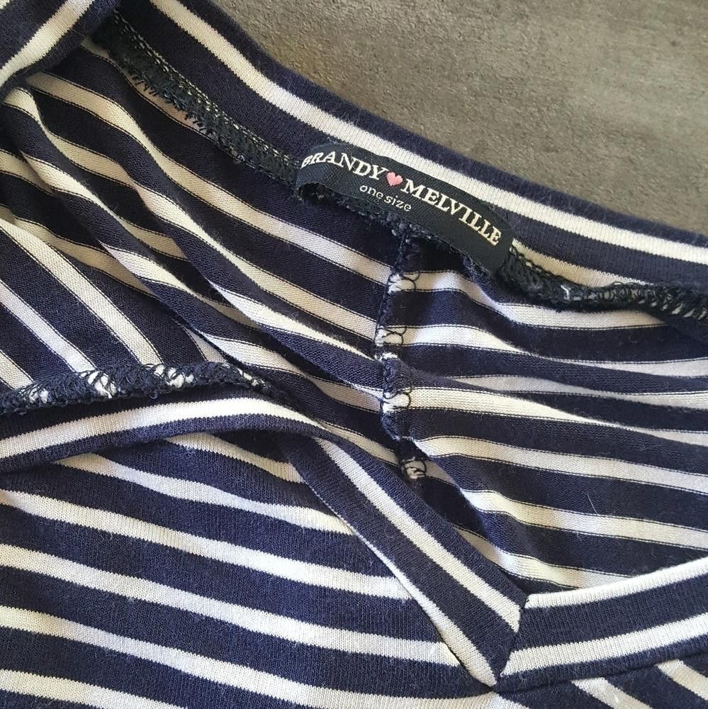 Designer Navy White Striped Melville Boxy Sleeve Size ONE SIZE - 3 Thumbnail