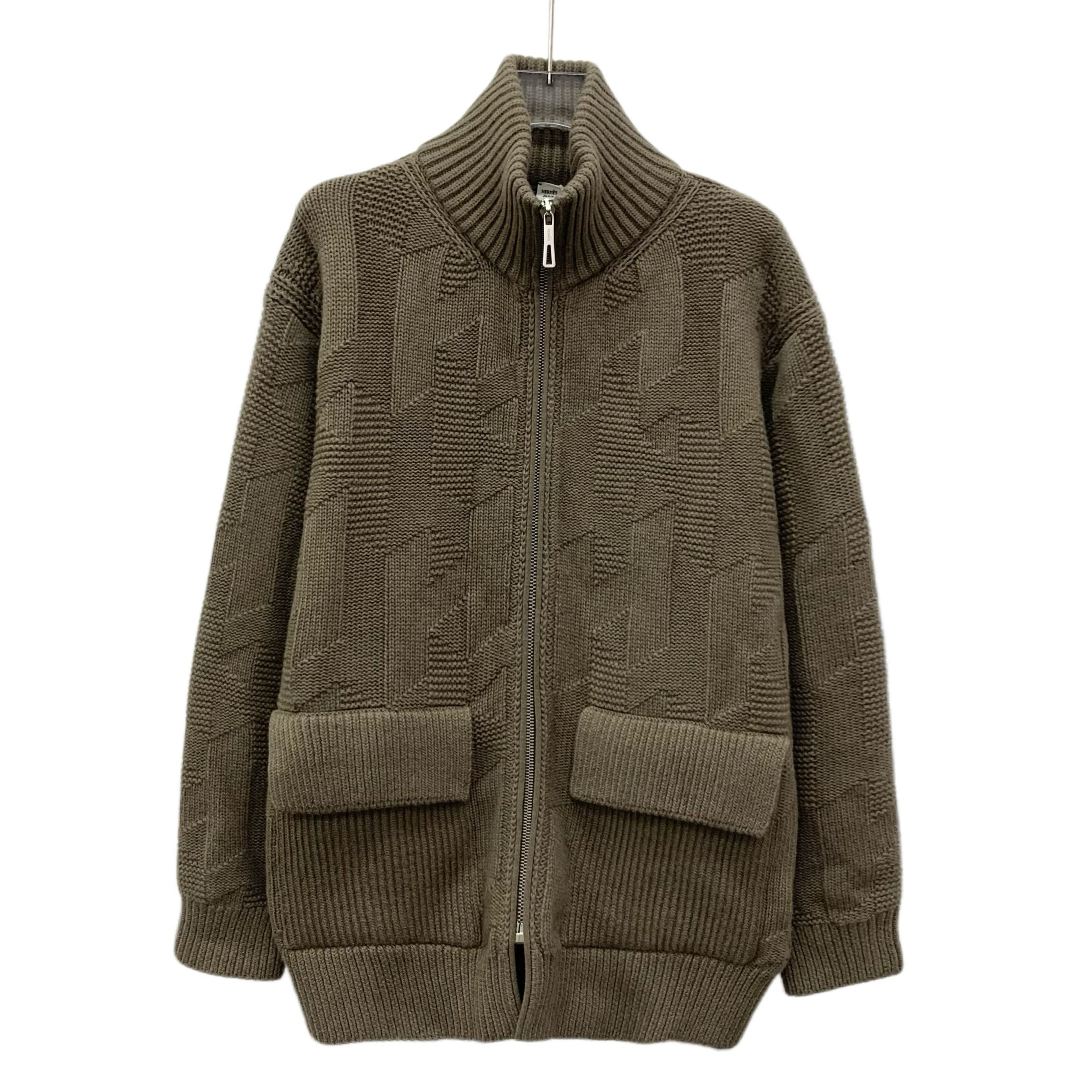 Hermes Hermes Textured Wool Zip Knit Jacket (XXS) Size XXS / US 00 / IT 34 - 1 Thumbnail
