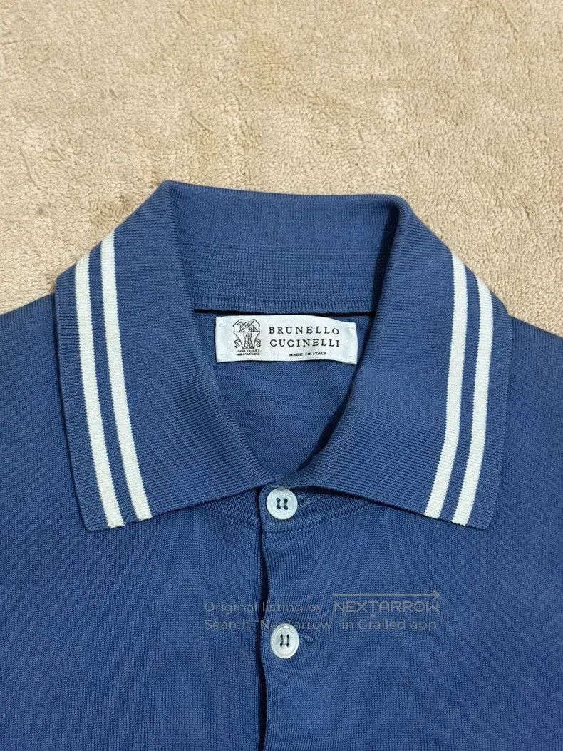 Brunello Cucinelli Brunello Cucinelli Sea Island Cotton Knit Short Sleeve Pol Size US S / EU 44-46 / 1 - 3 Thumbnail