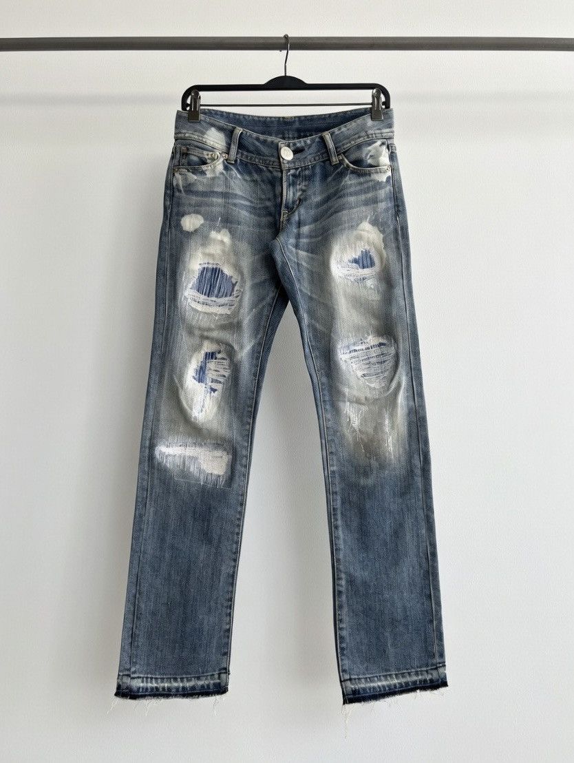 Vintage Thrashed Duras Repair Denim Pants like Number(n)ine Size US 30 / EU 46 - 1 Thumbnail