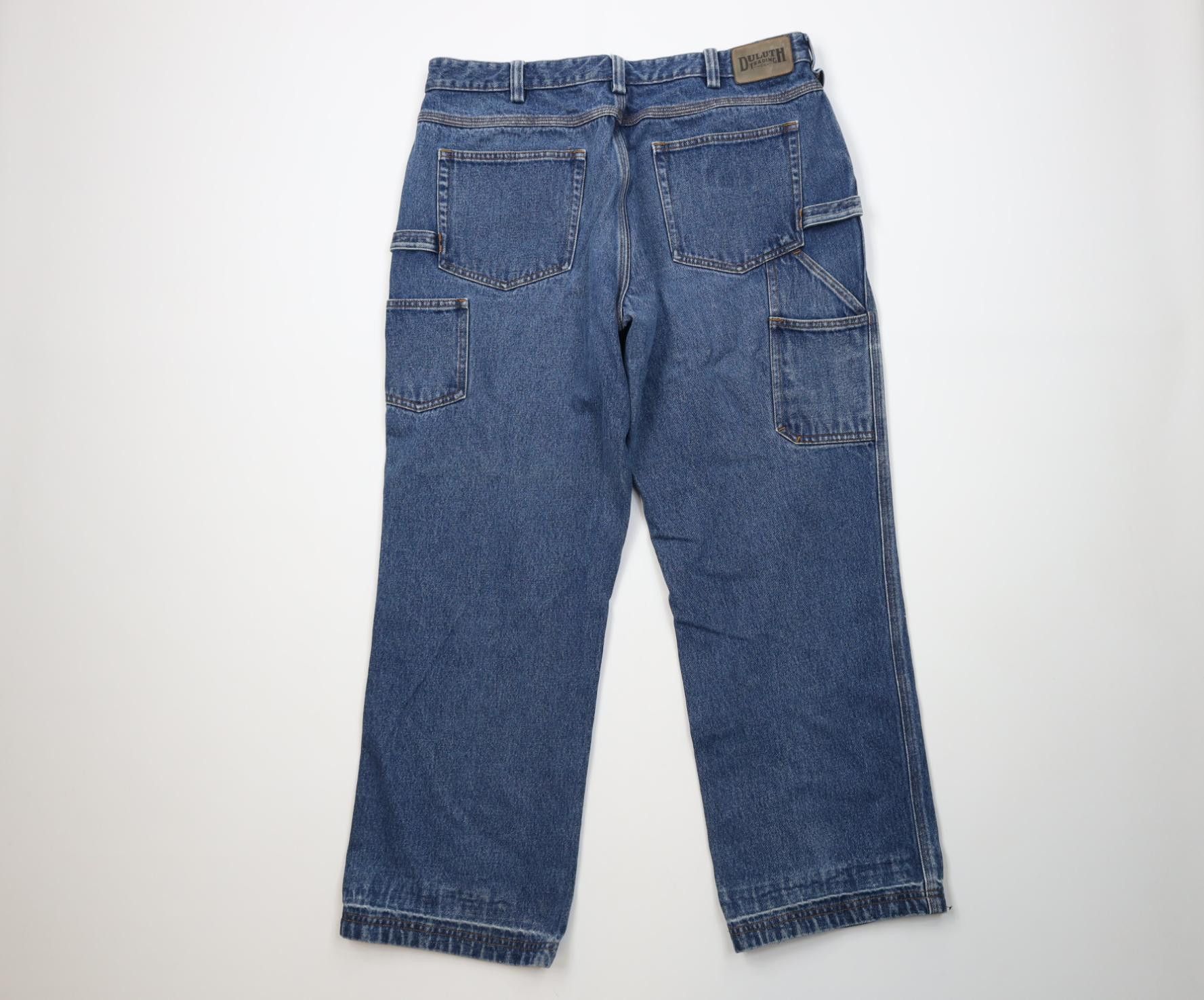 Duluth Trading Company Duluth Trading Co Gusseted Wide Leg Denim Jeans Blue Size US 38 / EU 54 - 9 Thumbnail