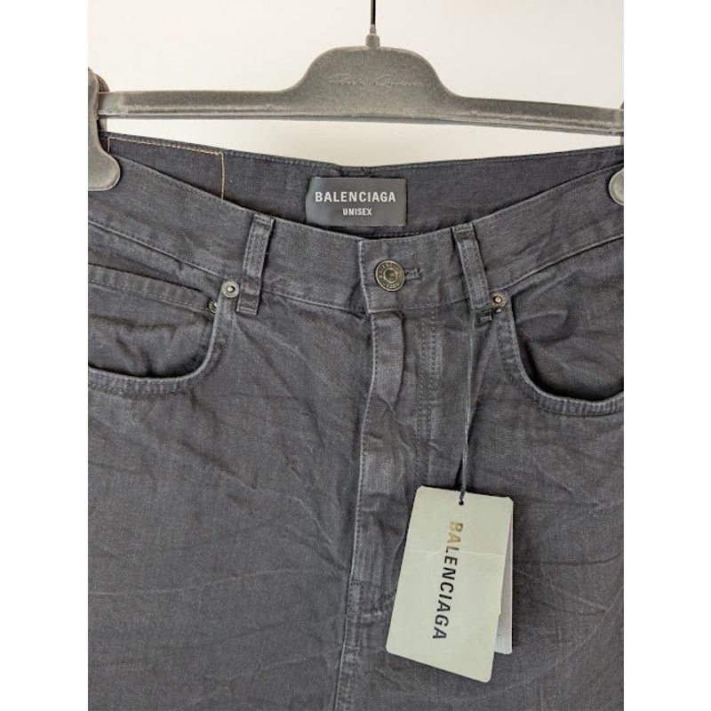 Balenciaga o1rshd1 Low Crotch Light Japanese Denim Pants in Black Size US 30 / EU 46 - 8 Thumbnail
