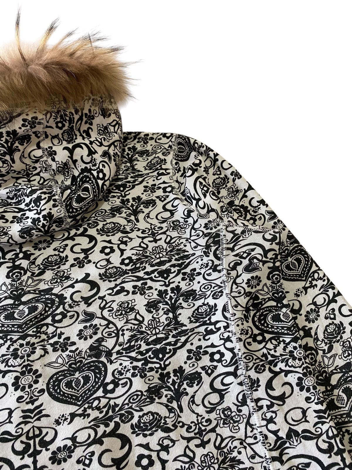 Japanese Brand Fur N.W.D Black White Paisley Full Zip Hoodie All Over Print Size L / US 10 / IT 46 - 10 Thumbnail