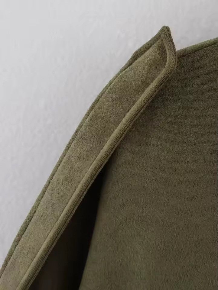 Vintage Khaki Retro Style Casual Elegant Loose Bomber Jacket Size S / US 4 / IT 40 - 7 Thumbnail