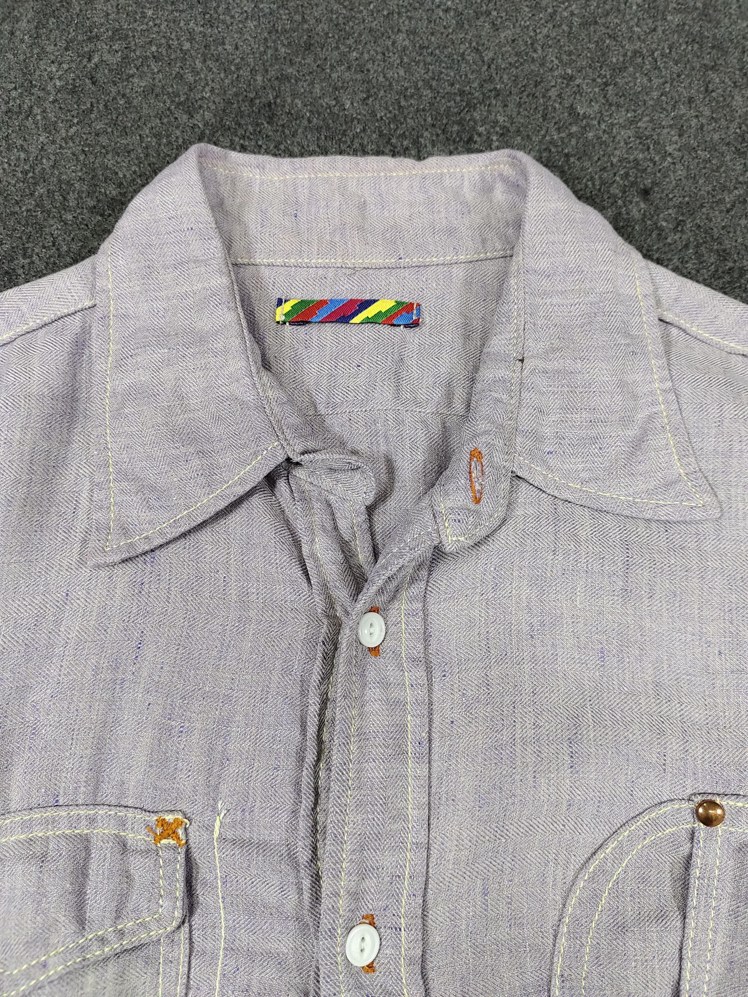 Japanese Brand Is-Ness🇯🇵 Herringbone Minimalist Rayon Blend Workshirt Size US L / EU 52-54 / 3 - 7 Thumbnail