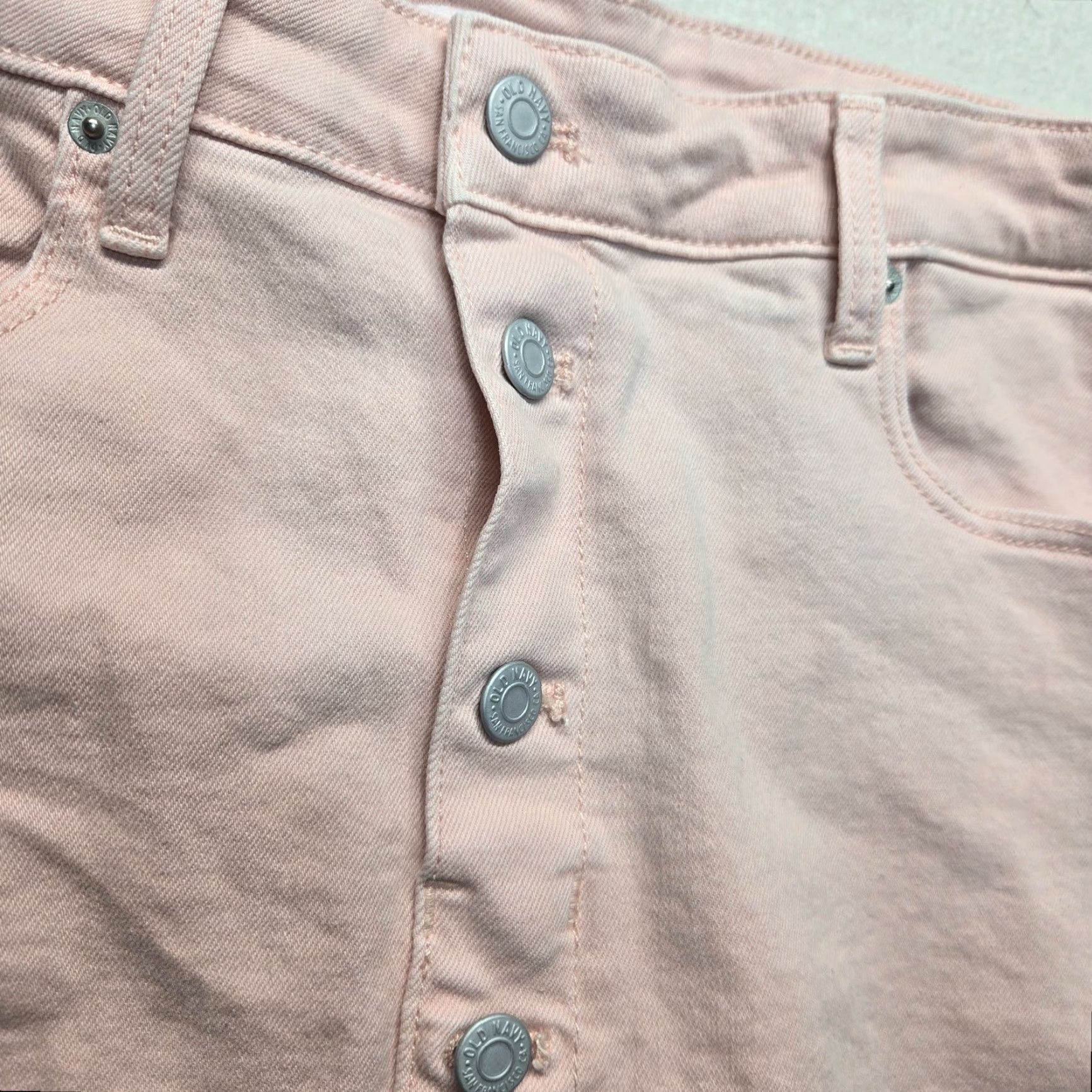 Old Navy Old Navy Skirt Women Adult 12 Pink Mini Denim Cotton Spandex 3 Button Solid Short 90s? Size 34" / US 12 / IT 48 - 4 Thumbnail