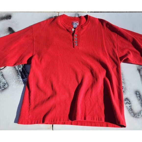 Marlboro Vtg Marlboro Thermal Layered Henley shirt made in USA Size US L / EU 52-54 / 3 - 4 Thumbnail