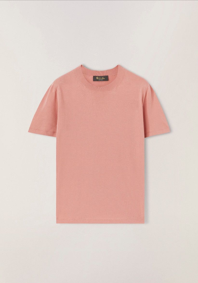 Loro Piana o1srvl11e1224 Crewneck T- Shirt in Pink Size S / US 4 / IT 40 - 1 Thumbnail