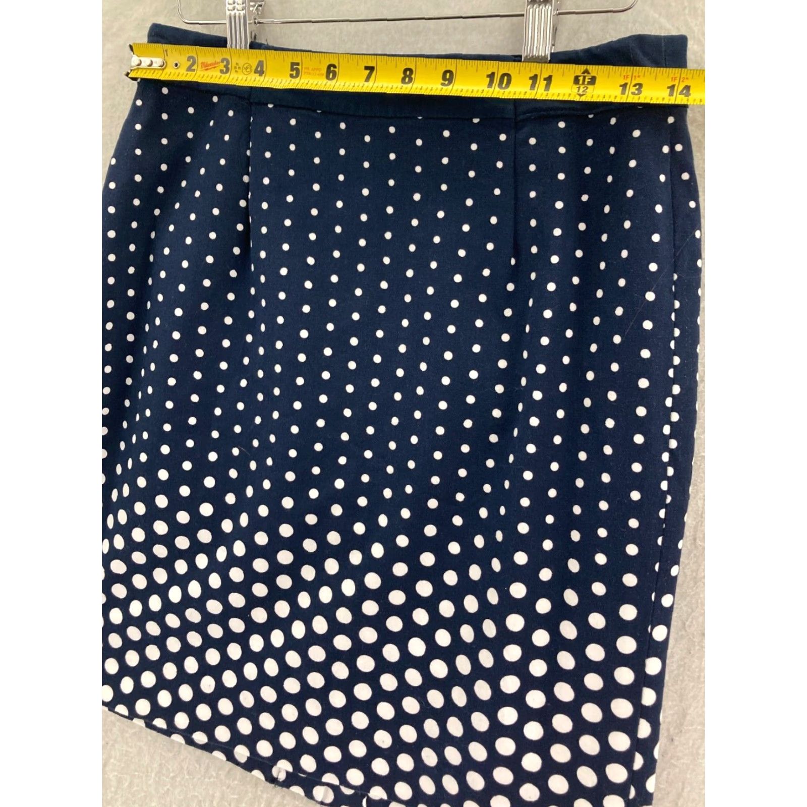 Tommy Hilfiger TOMMY HILFIGER Skirt Womens 6 Navy Polka Dot Knee-Length Cotton Spandex Stretch Pencil Style 90s Designer? Size 28" / US 6 / IT 42 - 2 Thumbnail