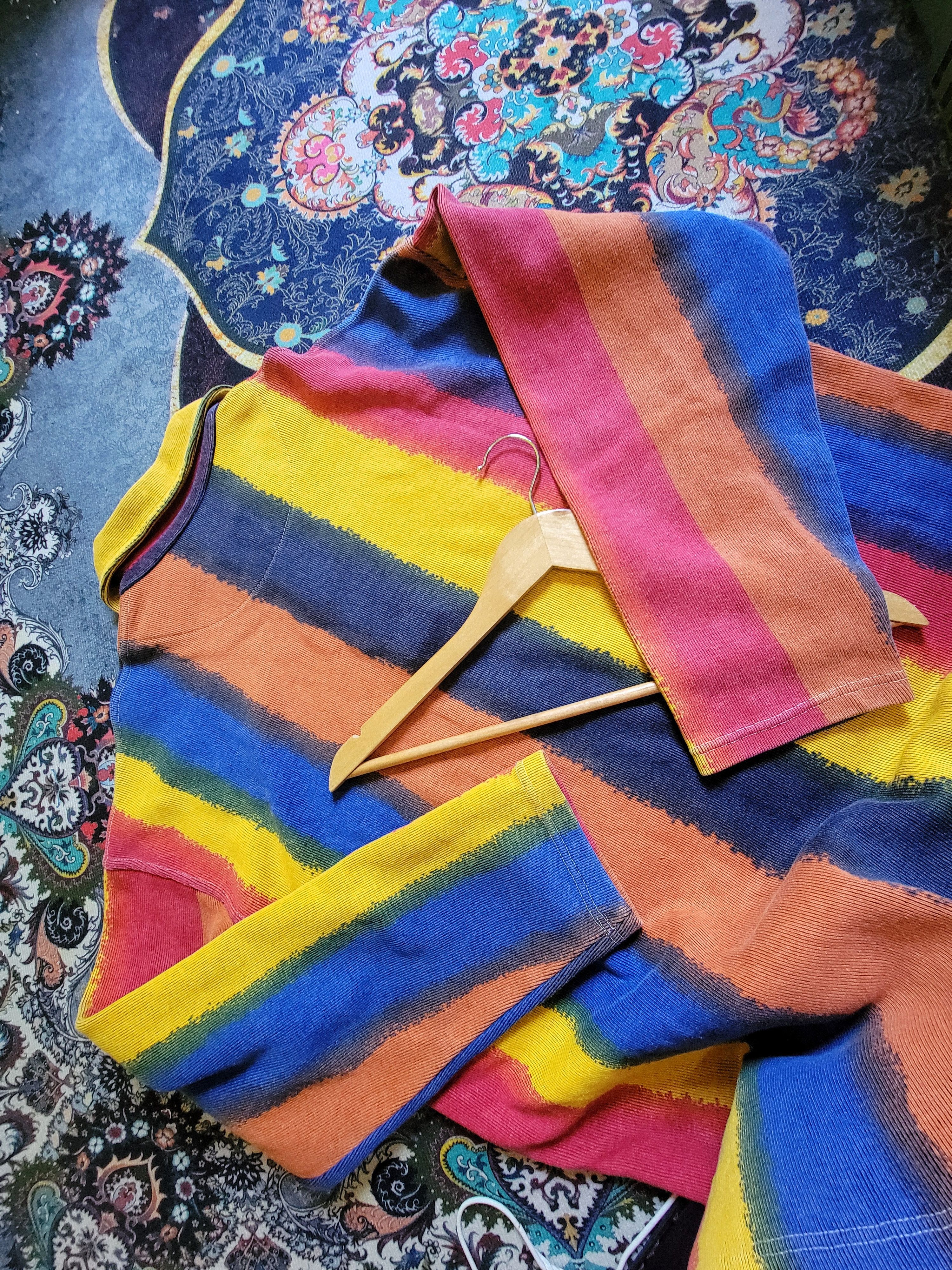 Vintage Vintage Crazy Rare 90's Thio Peppe multicolour vertical Size US XL / EU 56 / 4 - 7 Thumbnail