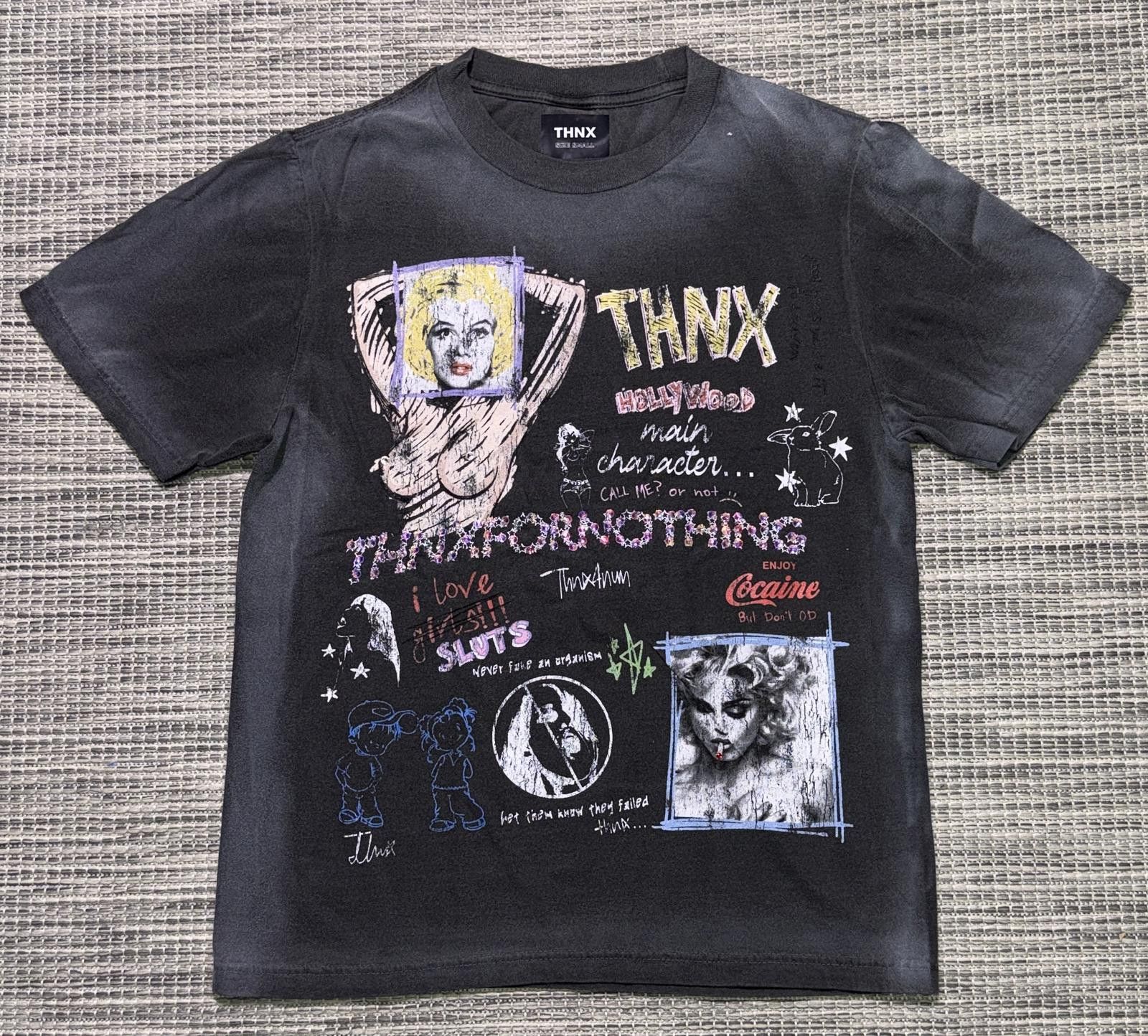 Thnx For Nothing Thnx Hollywood Rhinestone Tee
