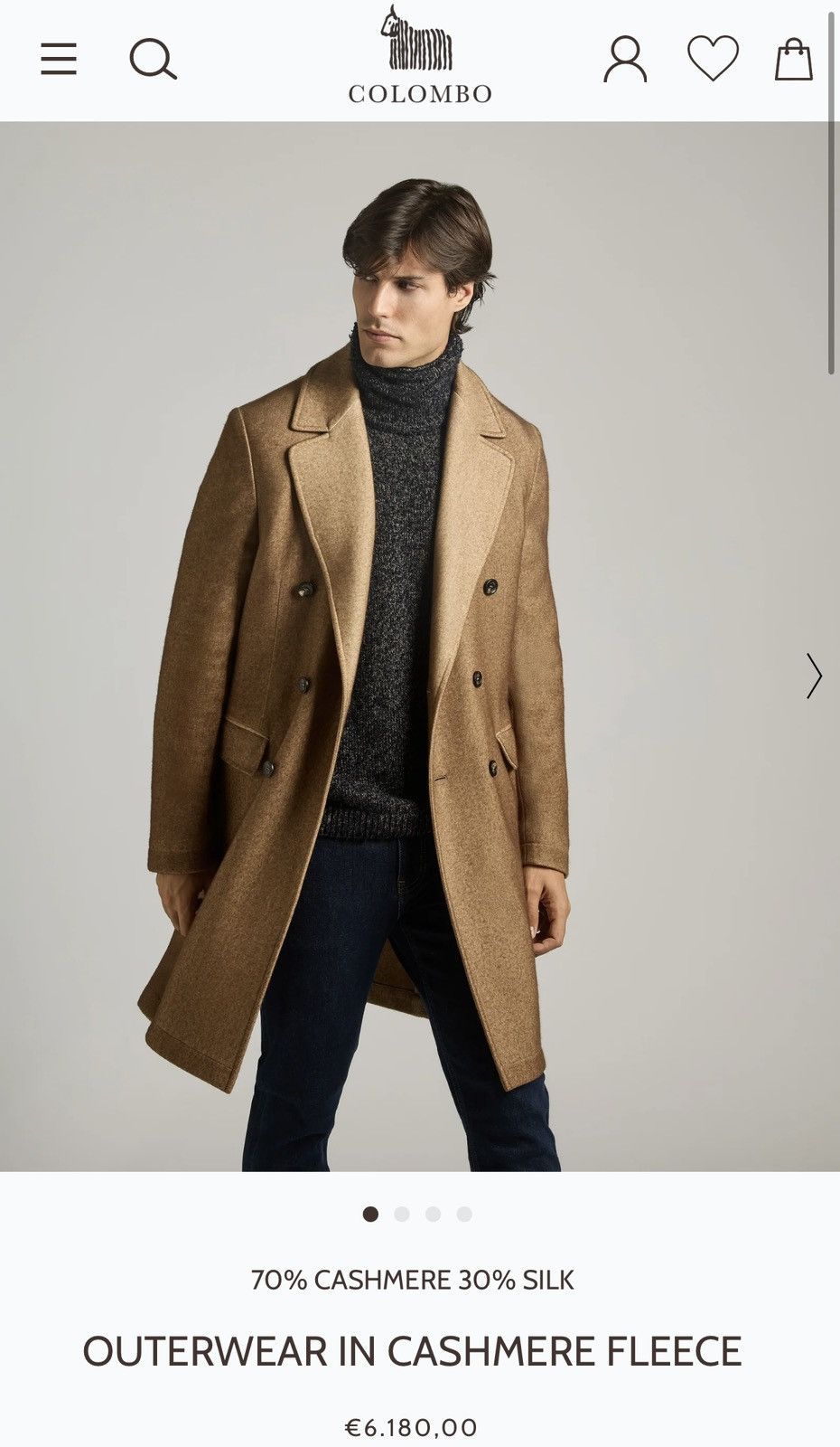 Colombo Colombo Cashmere Wool Anthracite Coat Loro Piana Style IT54 Size US L / EU 52-54 / 3 - 2 Thumbnail